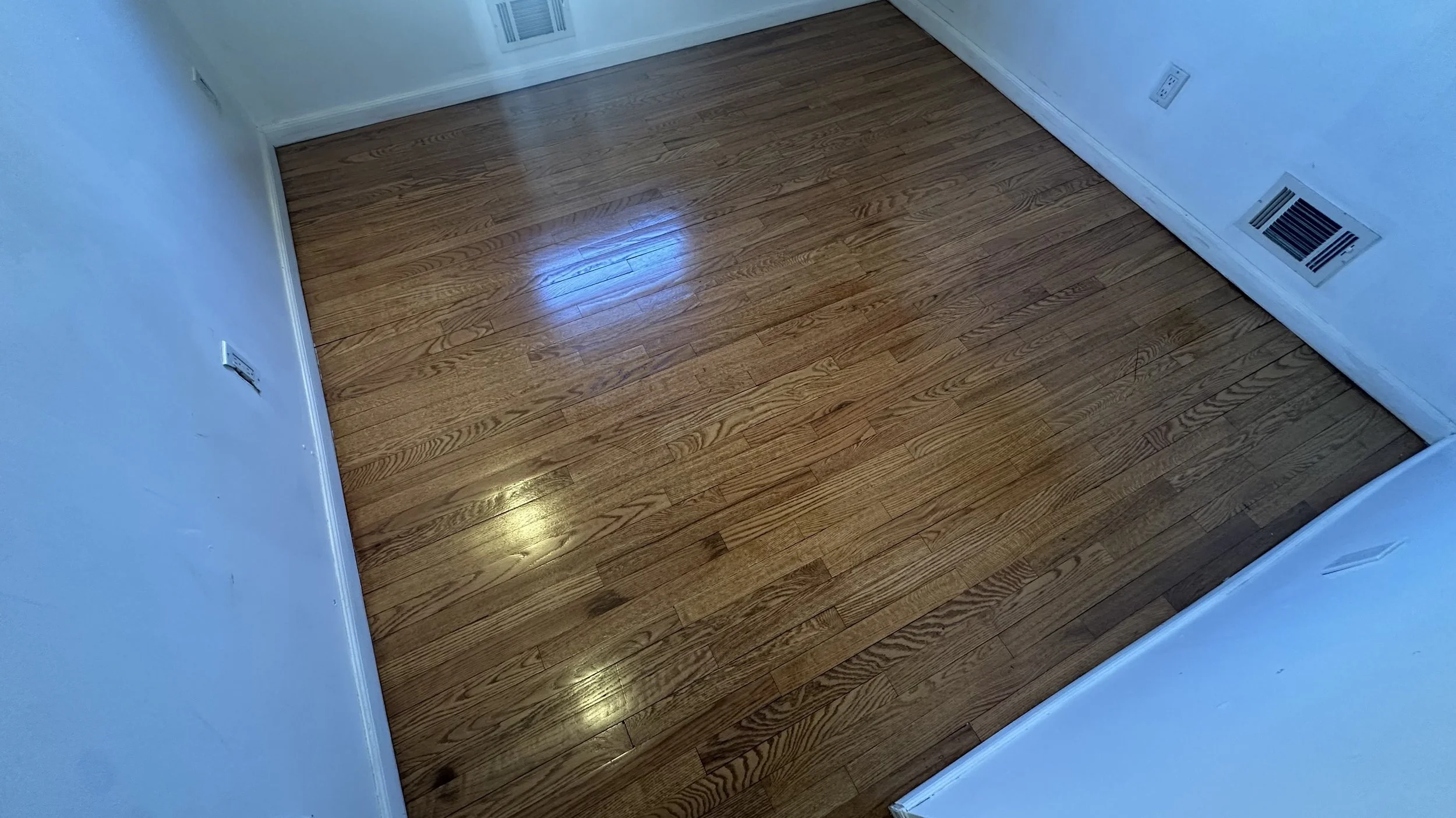 Floor sanded and stained