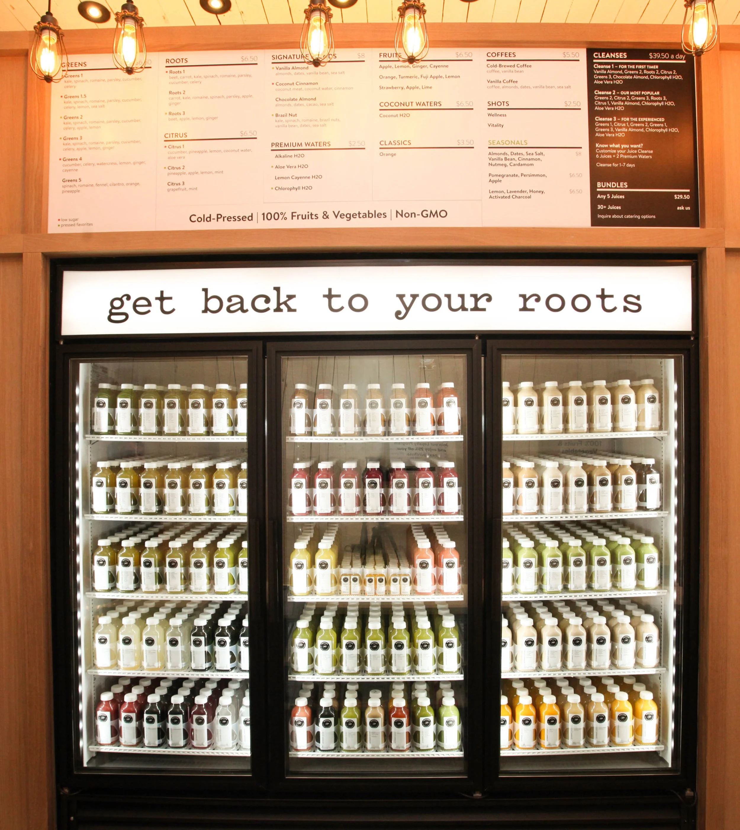 Fridge and menu board