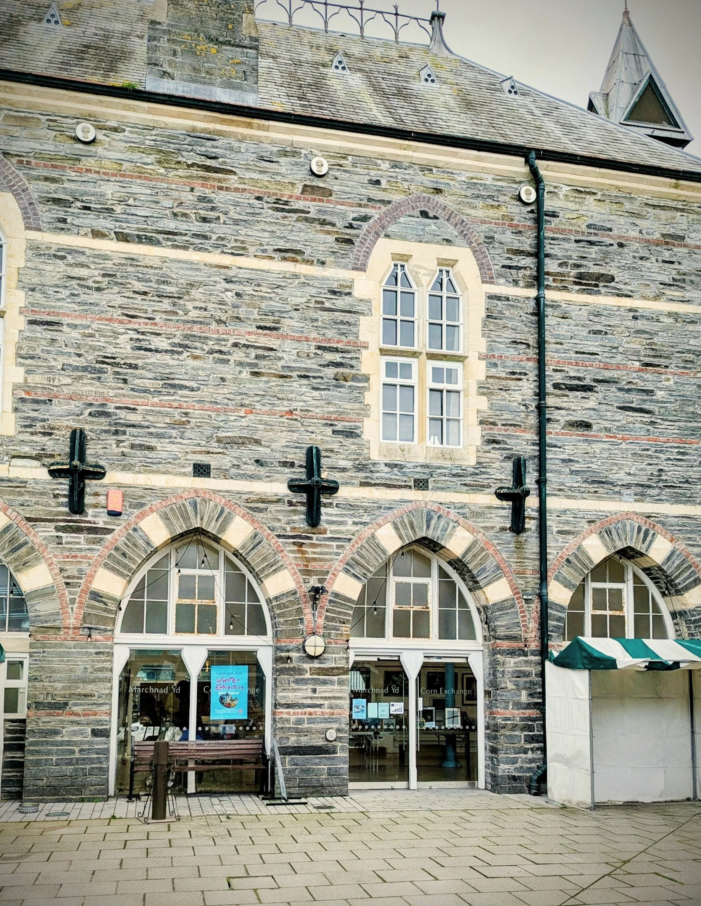 Exterior view of the Guildhall in Cardigan, the venue for the Cardigan Arts Winter Exhibition.