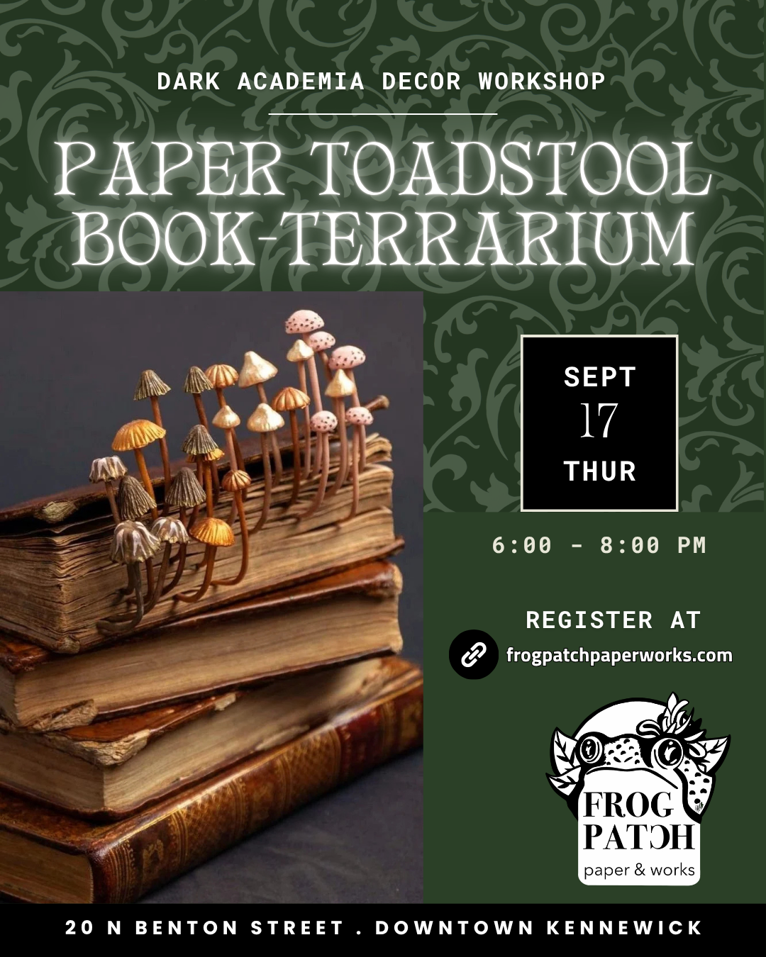 Toadstool Book-terrarium Workshop - Sept 17 @ 6pm