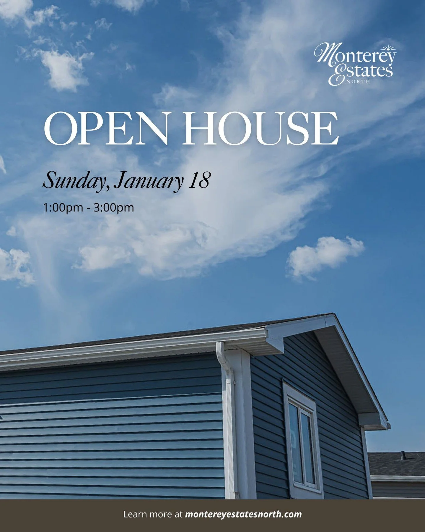 🏡 You&rsquo;re Invited to Our Next Open House!⁠
⁠
Join us at Monterey Estates North on Sunday, January 18 from 1&ndash;3 PM and experience Brandon&rsquo;s premier 50+ community.⁠
⁠
Tour a selection of beautiful quick possession homes, including a ne