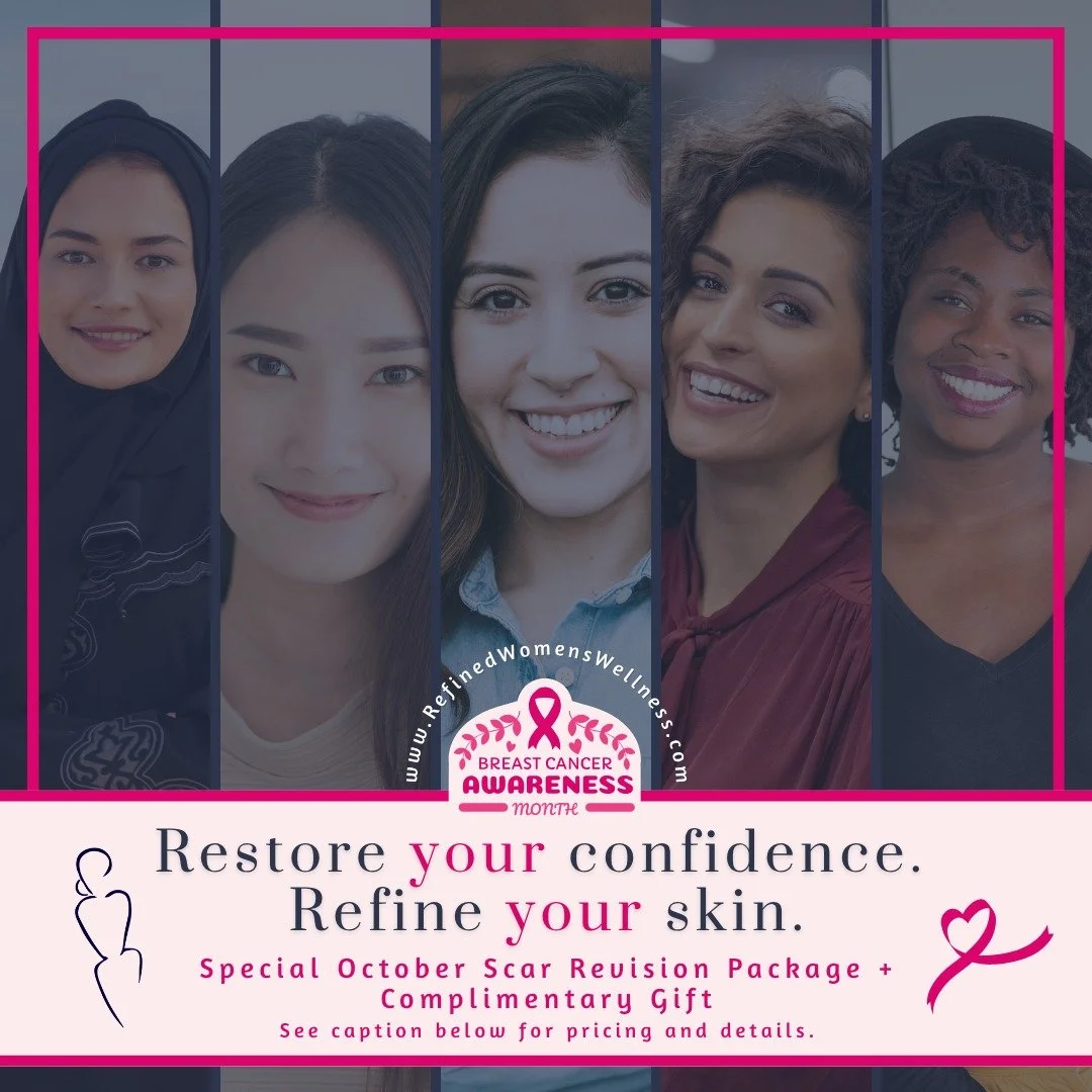 Restore Your Confidence. Refine Your Skin. 💗
October is Breast Cancer Awareness Month — a time to celebrate strength, resilience, and healing.
If you’ve had breast surgery and want to minimize the appearance of scars, our Scar Revision