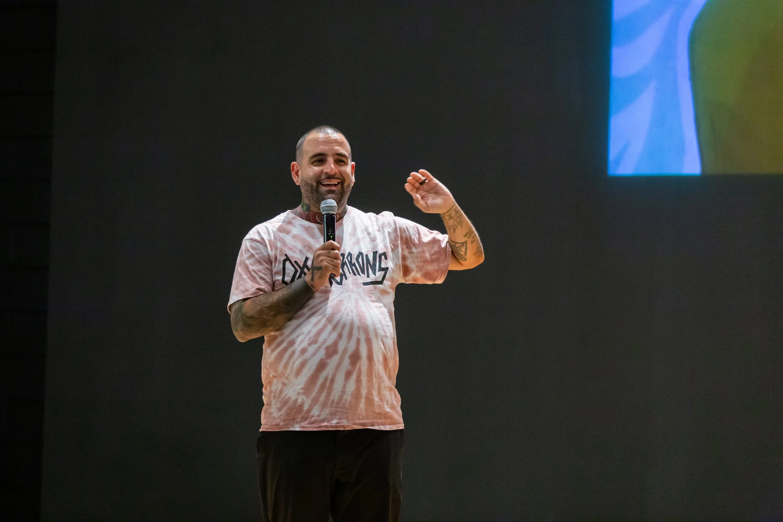 Author Mark Oshiro presents at a school visit