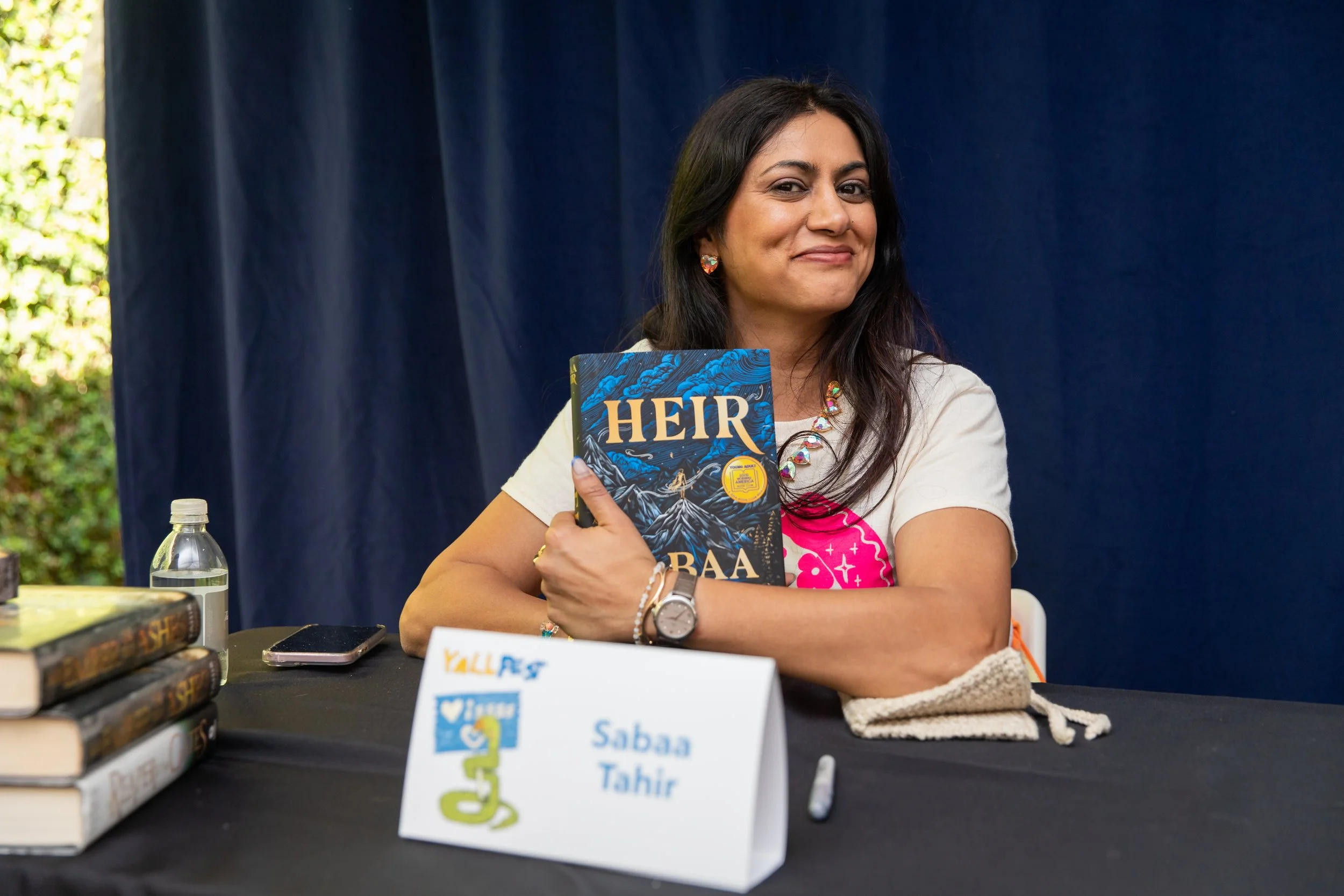Author Sabaa Tahir poses before her signing