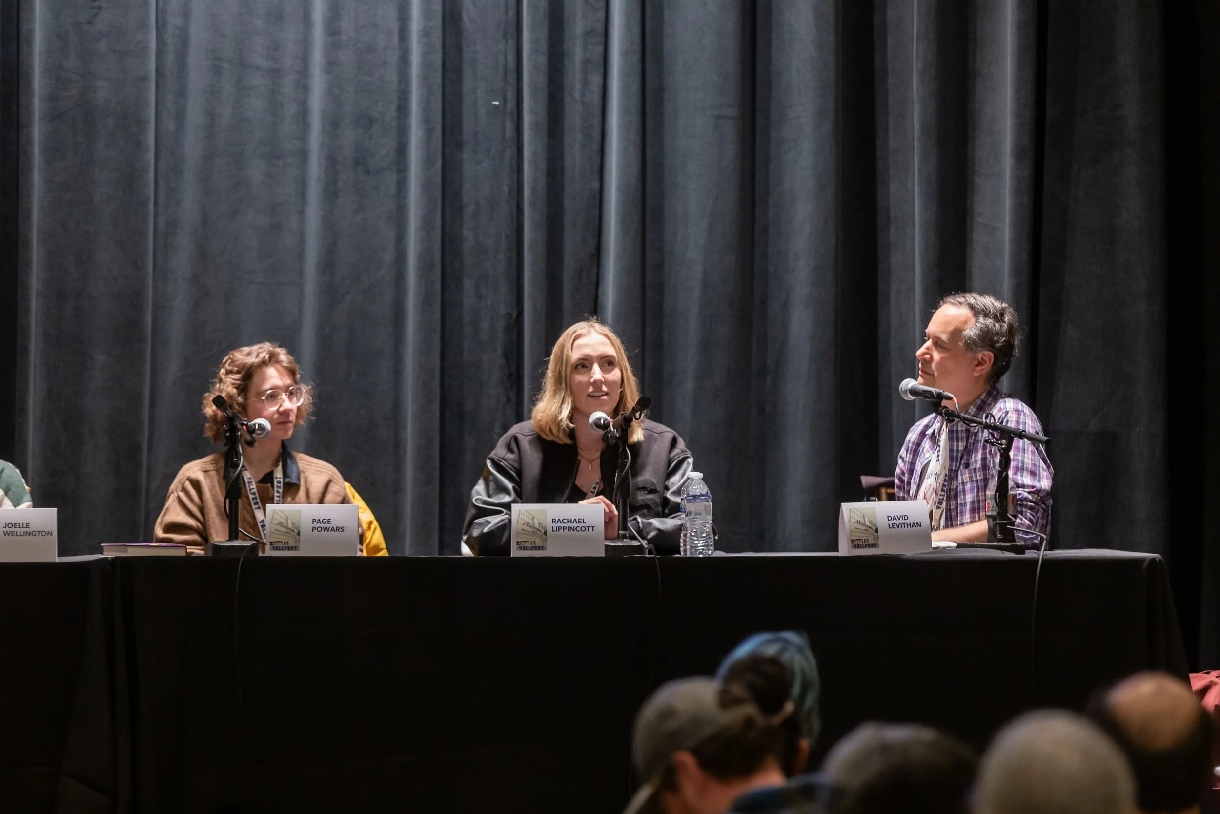 Authtors Page Powars, Rachael Lippincott and David Levithan talk on a panel