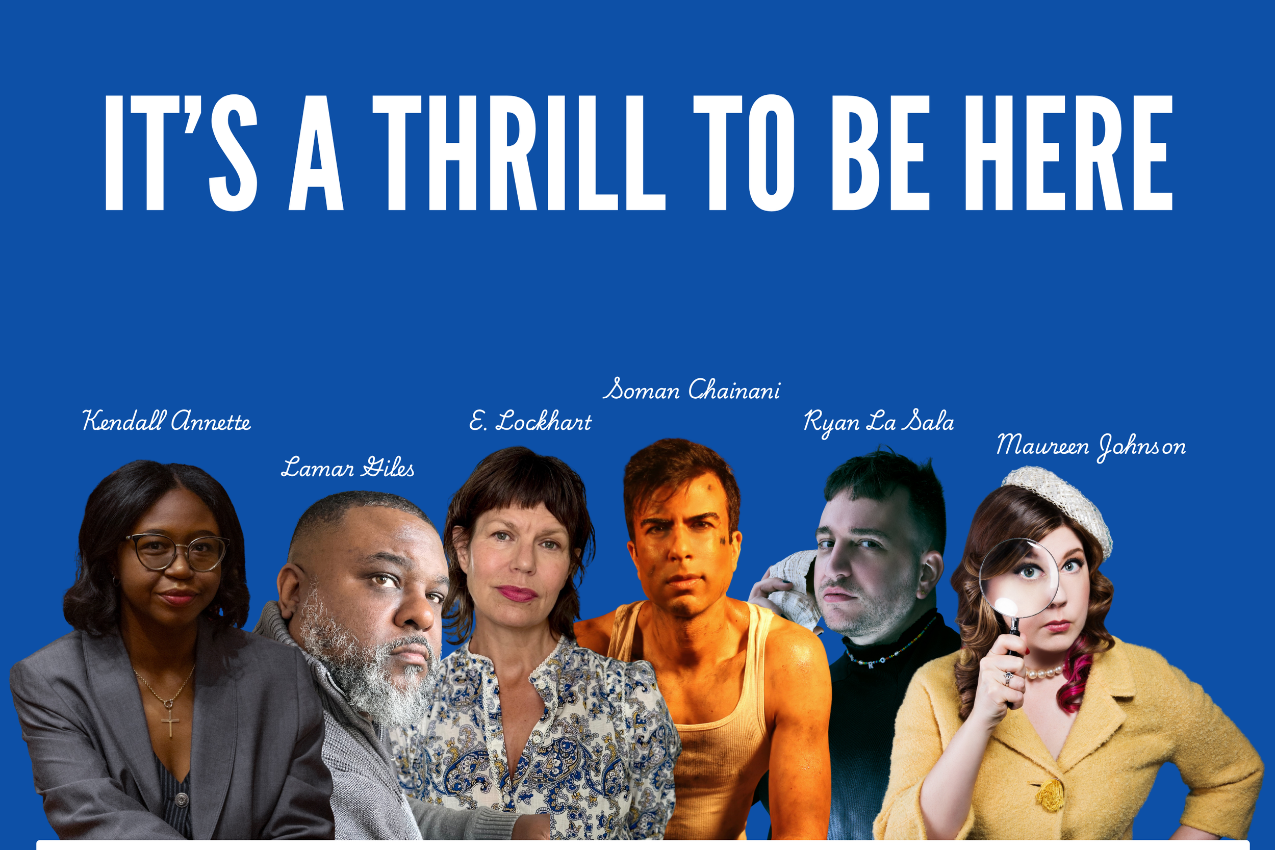 Maureen Johnson with Lamar Giles, Kendall Annette, Soman Chainani, Ryan La Sala, and E. Lockhart