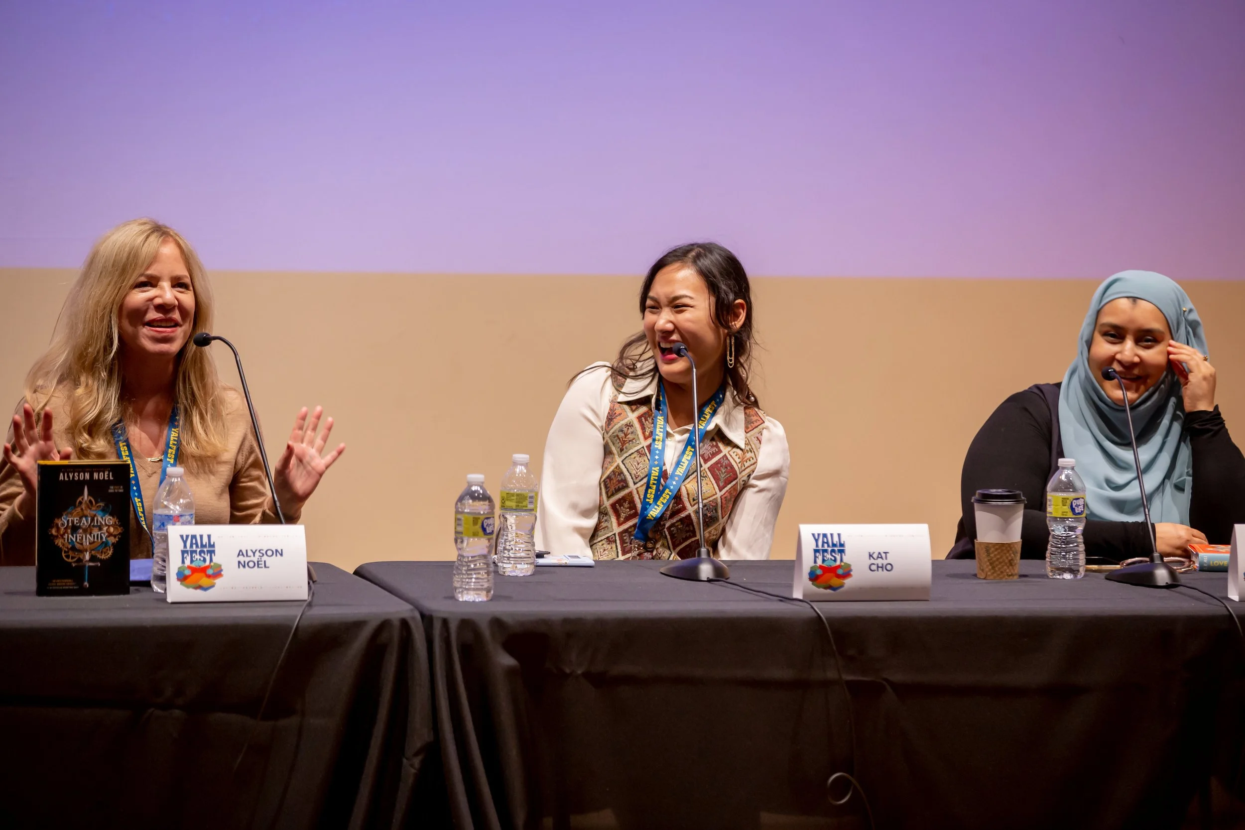 Authors Alyson Noel, Kat Cho, and SK Ali on a panel