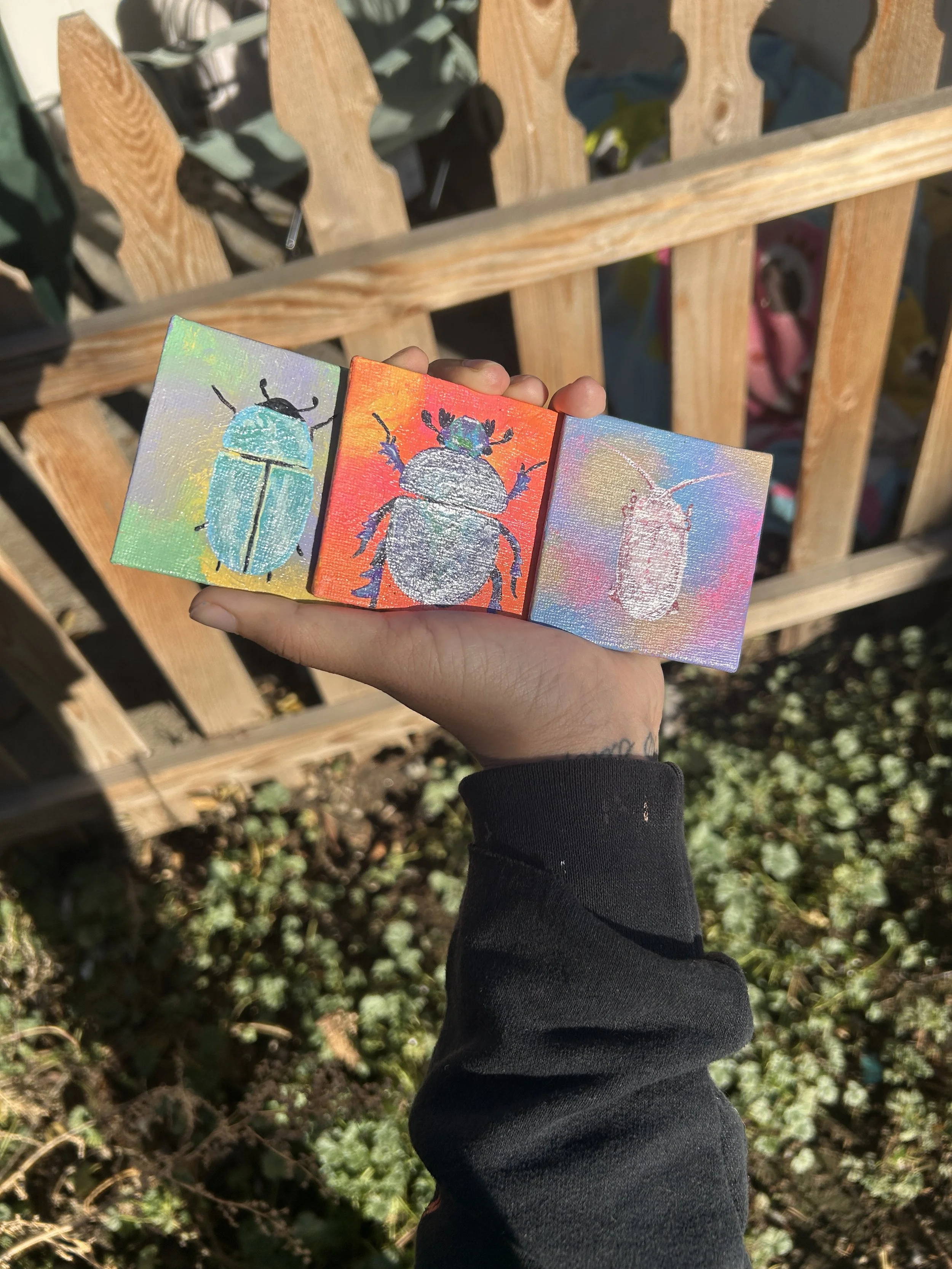 Beetle Trio - Original Paintings