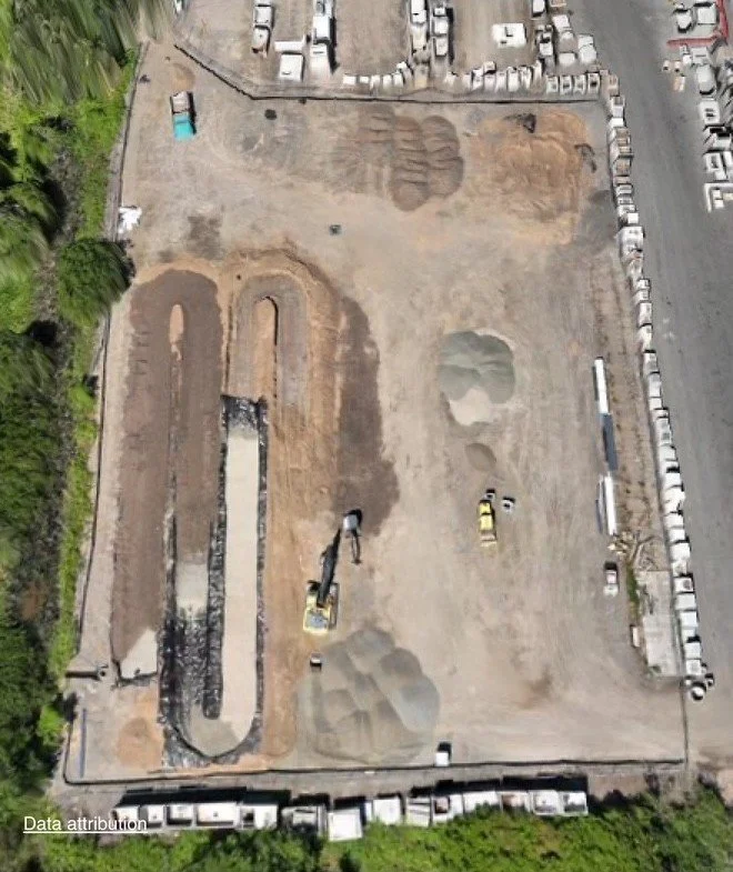 Old Castle Storm Water Swale Under Construction 