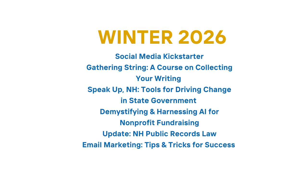 Winter Classes Now Open
