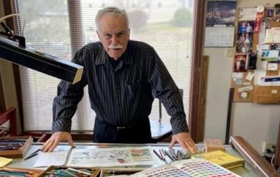 Pat Reynolds, Minersville native son and author/illustrator of Pennsylvania Profiles and the syndicated comic strip Flashback. 