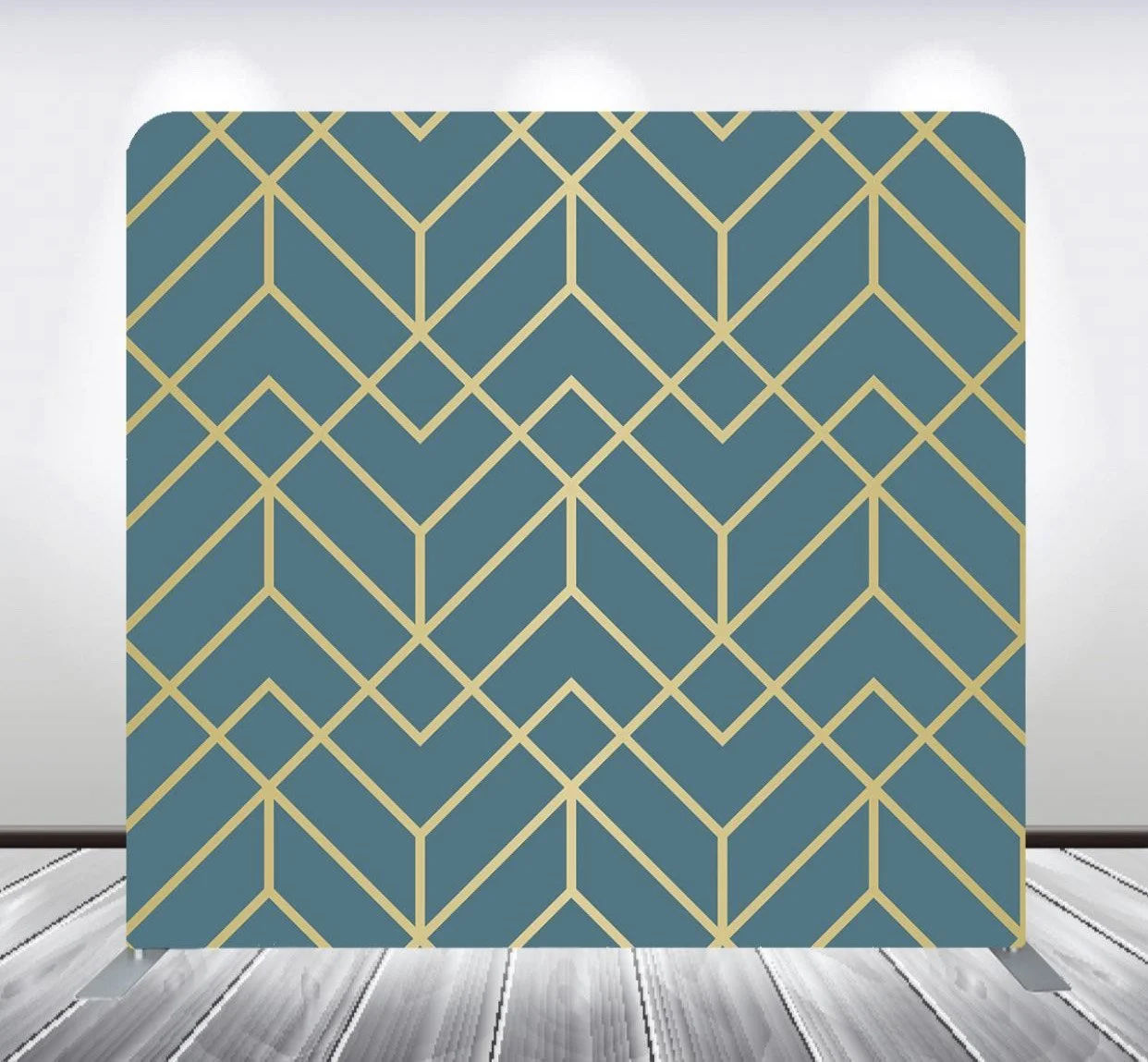 Gold Geometric with Green Background