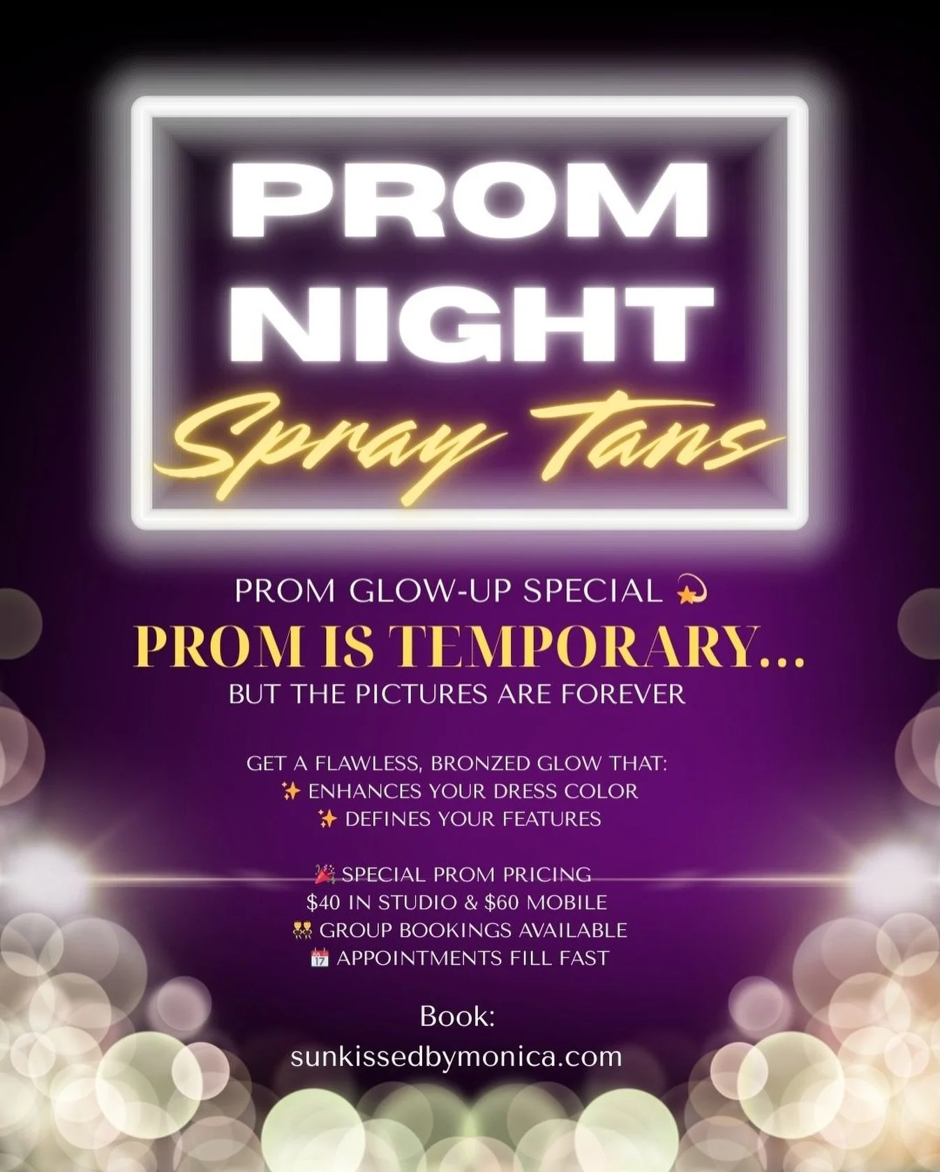 Prom dresses? Check.
Hair appointment? Check.
Now let&rsquo;s talk about that prom glow. ✨

Book a trial tan or lock in your prom appointment before spots disappear. 

#prom #spraytan #missouricitytx #sugarlandtx #senior