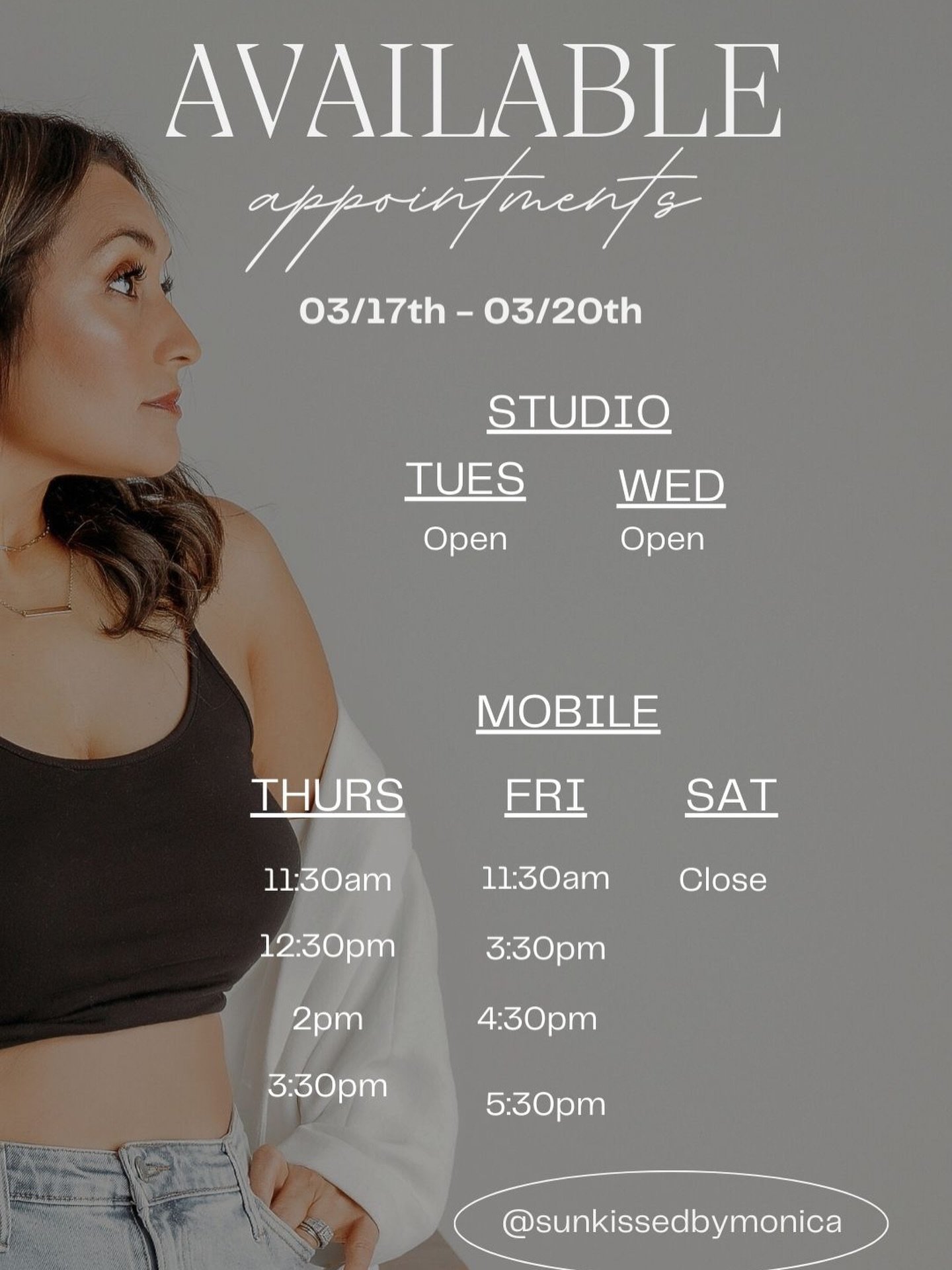 Next weeks availability! Get your spray tan booked! 

#houstonspraytan #sugarlandspraytan #airbrushtanning #sugarlandtx