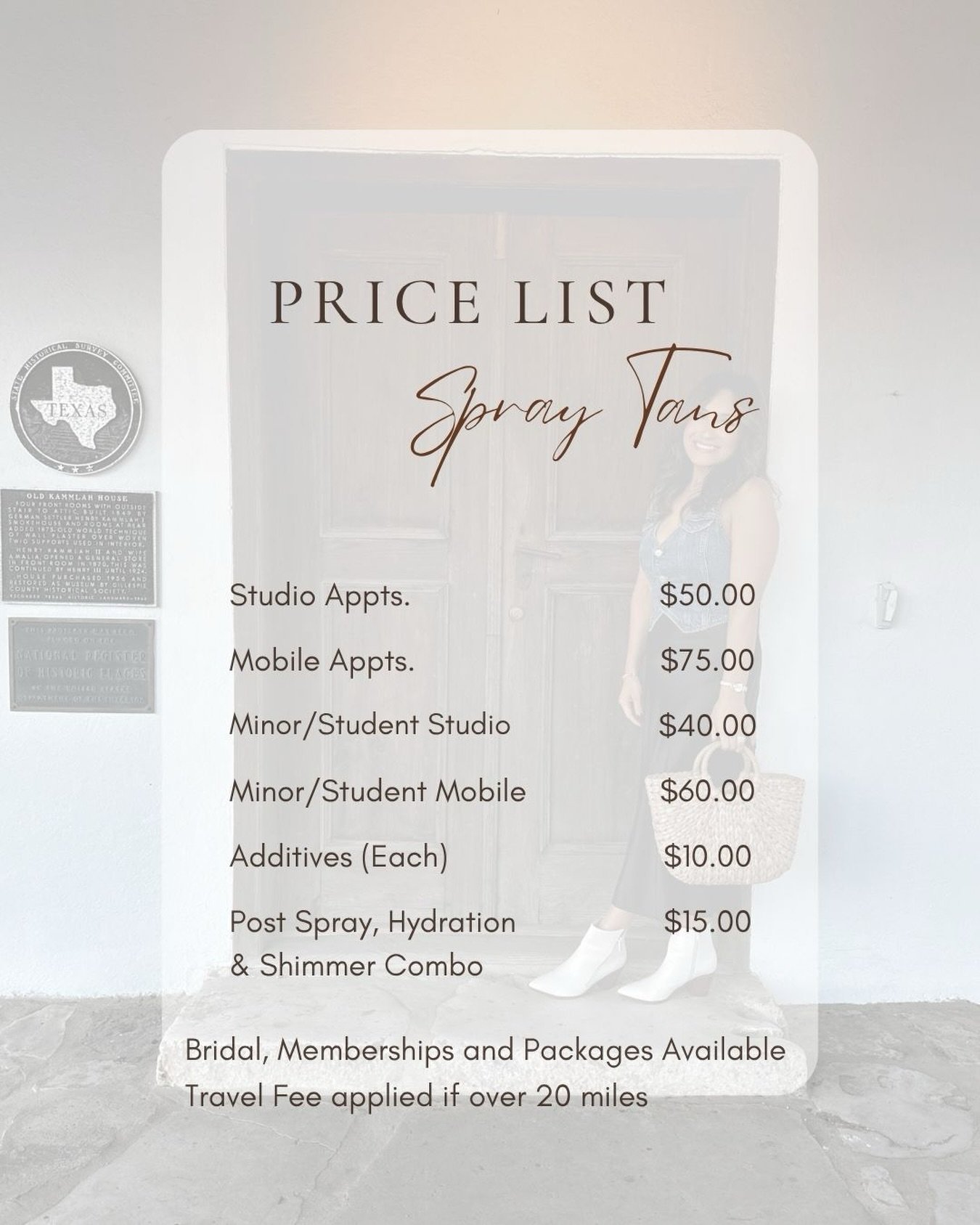 Updated price list! Going to keep this here for your reference and mine 🫣😂 

Book using the link in my bio 

#sugarlandspraytan #mobilespraytan #studiospraytanning #spraytan #houston