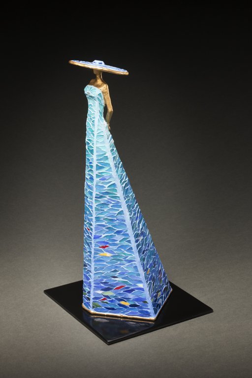 Bahama Blue 
16.25”H x 8”D x 8”W
Welded steel, bronze w/stained glass
UNIQUE (SOLD)