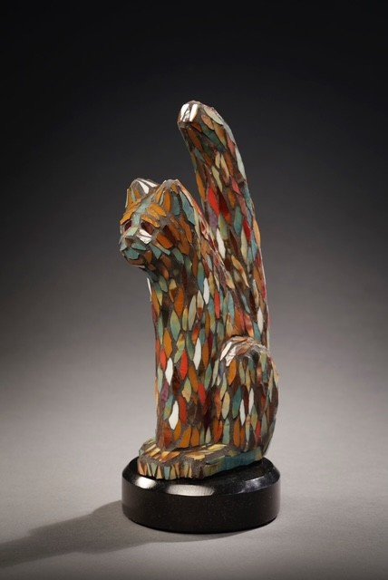 Purrfect
11"H x 4"D x 4"W
Stained glass over bronze on granite base
UNIQUE (AVAILABLE)