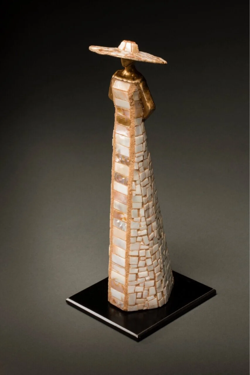 She Shells
12”H x 2”W x 2”D
Welded steel, bronze w/stained glass
UNIQUE (SOLD)