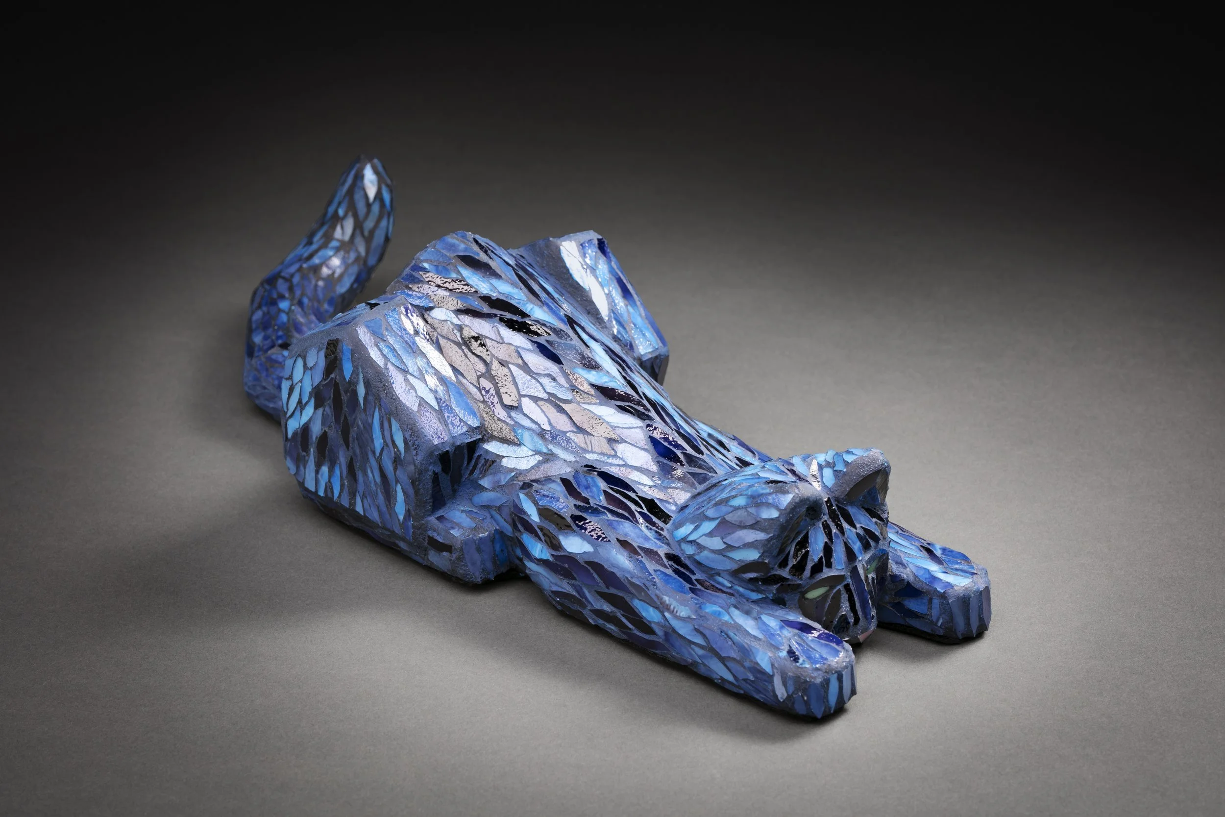 Nine Lives
5”H x 17”D x 6”W
Bronze w/stained glass UNIQUE (SOLD)