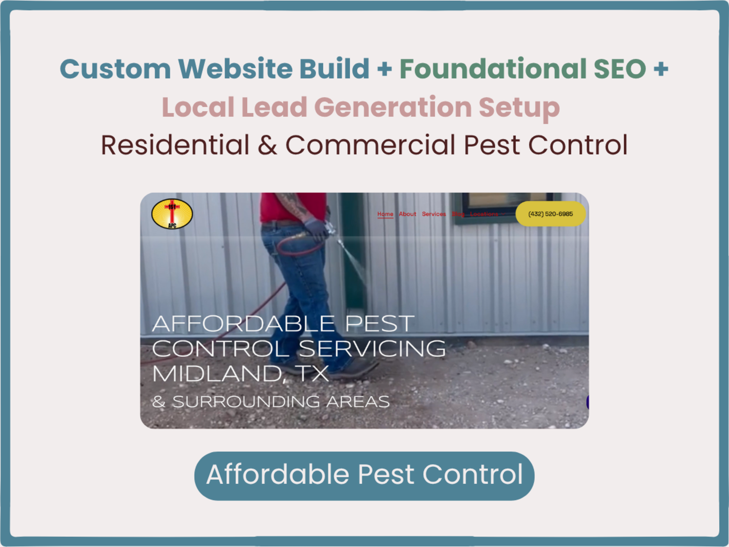 Affordable Pest Control Website Build &amp; Local SEO Strategy