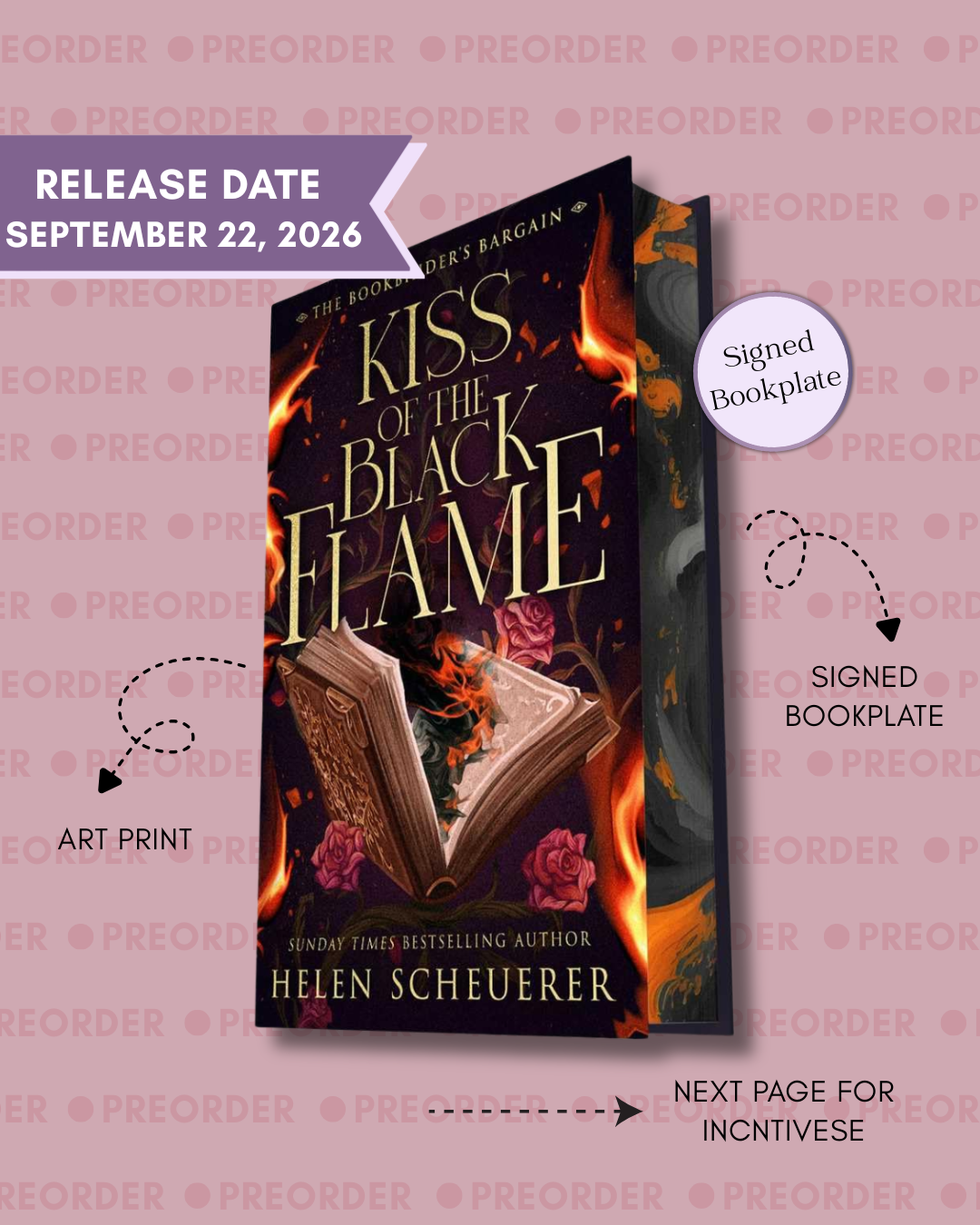Kiss of the Black Flame: The Bookbinder's Bargain - (Preorder, Hardcover)