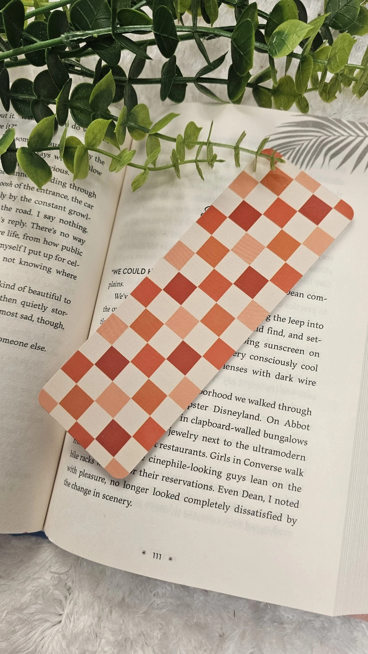Orange Checkered Bookmark