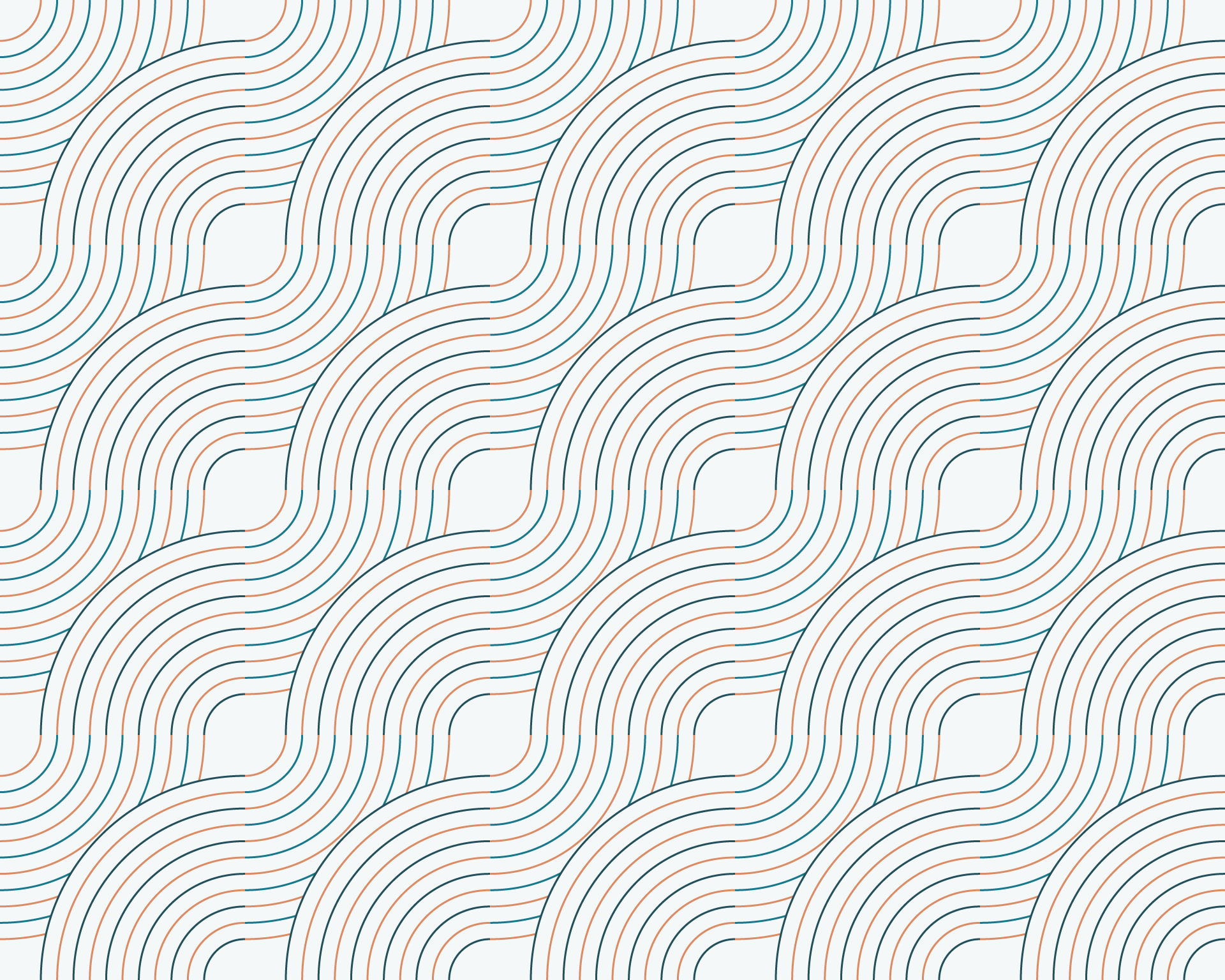 A pattern of wavy lines in black, orange, and blue colors on a light background.