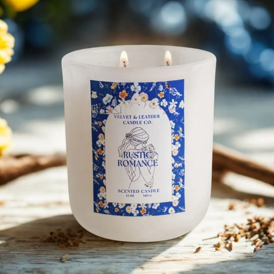 Eco-friendly refillable candle in sustainable designer vessel with clean-burning wax