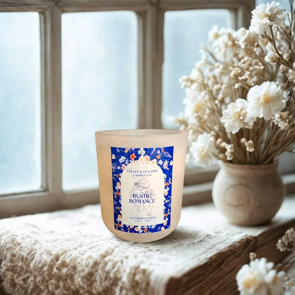 Eco-friendly refillable candle in sustainable designer vessel with clean-burning wax