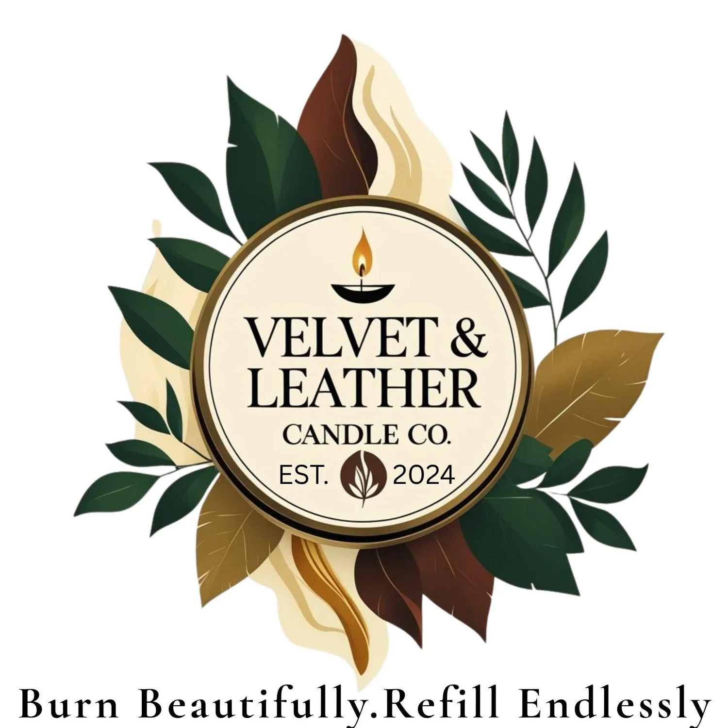 Velvet &amp; Leather Candle Co.|Hand Poured Luxury Refillable Candles