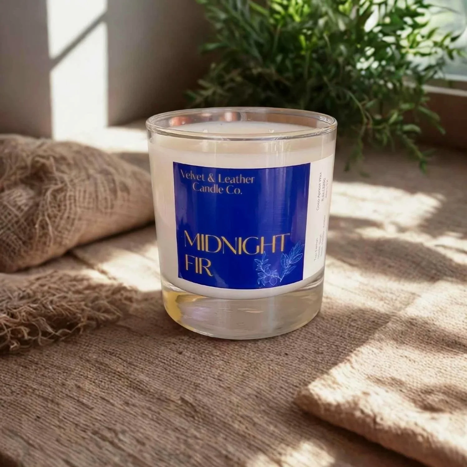 Christmas Elegant fall candle infused with pine and fir essential oils, ideal for rustic or woodland decor