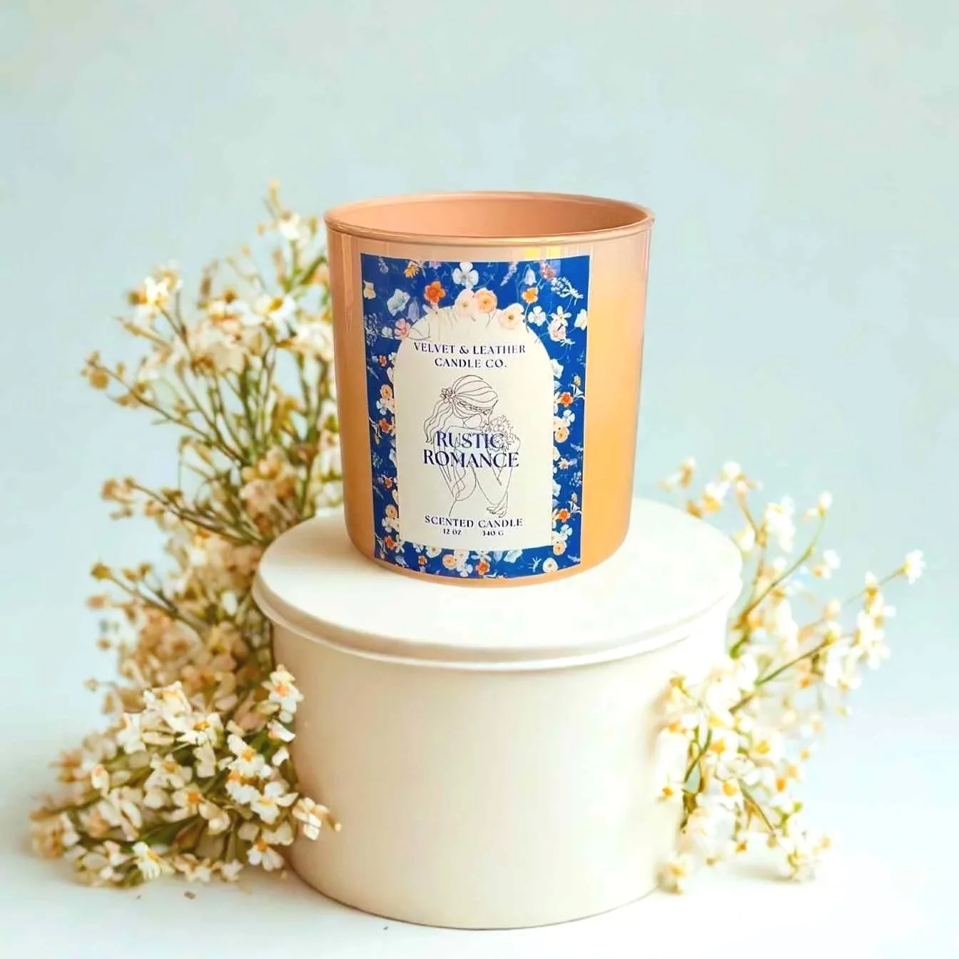 Eco-friendly refillable candle in sustainable designer vessel with clean-burning wax