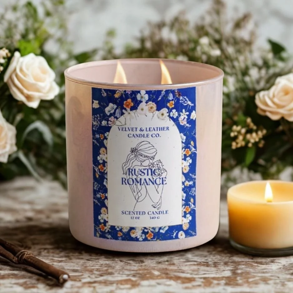 Eco-friendly refillable candle in sustainable designer vessel with clean-burning wax