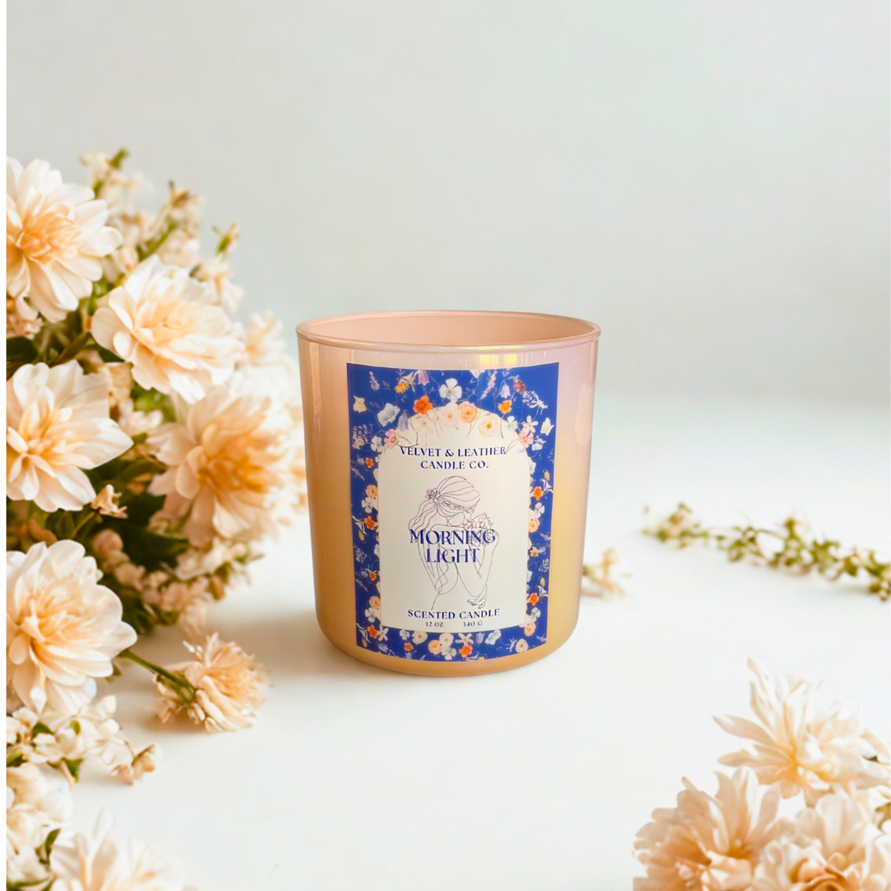 Eco-friendly refillable candle in sustainable designer vessel with clean-burning wax