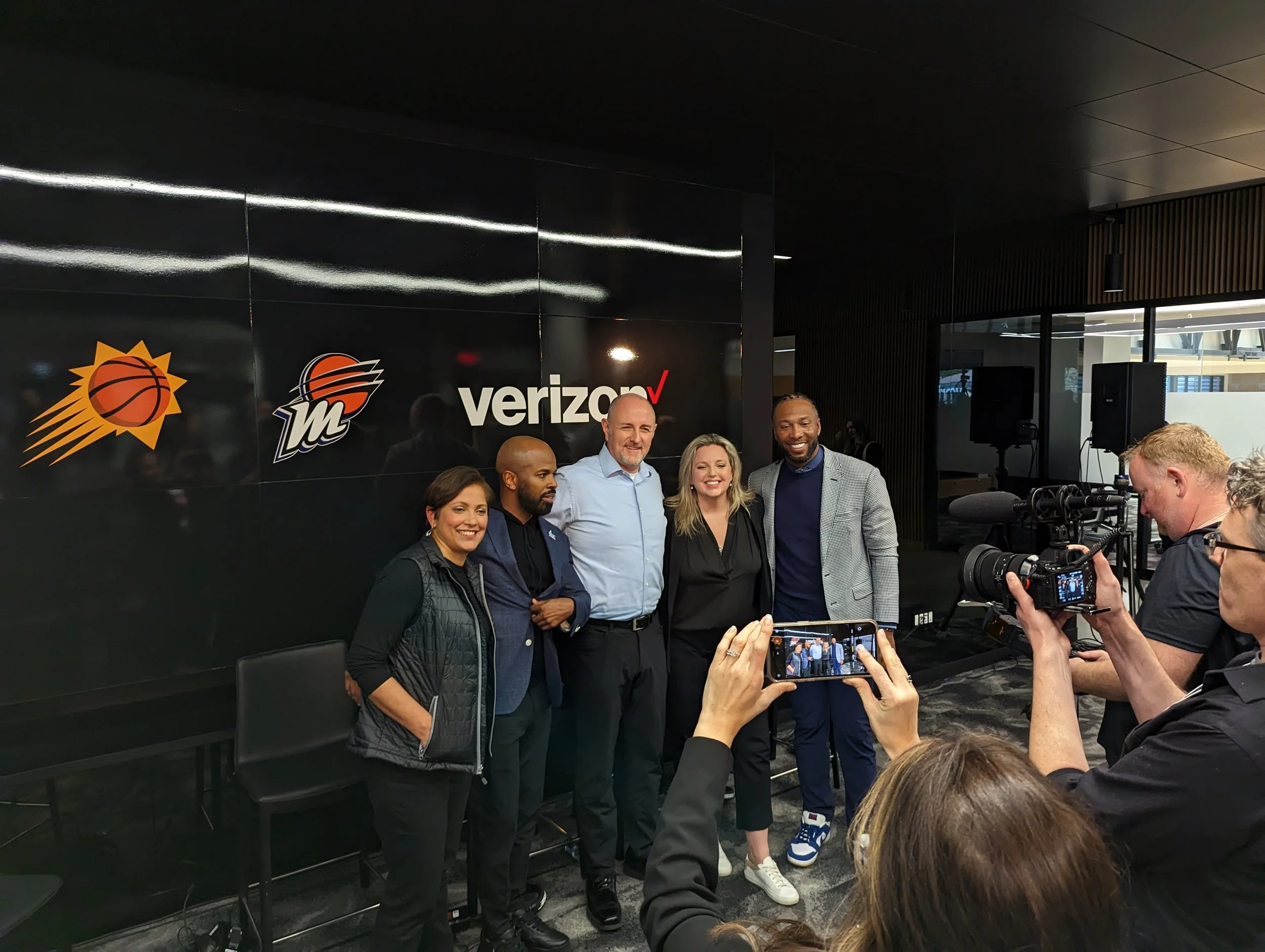 Media for a Verizon 5G event with the NFL, NBA, and Phoenix Suns