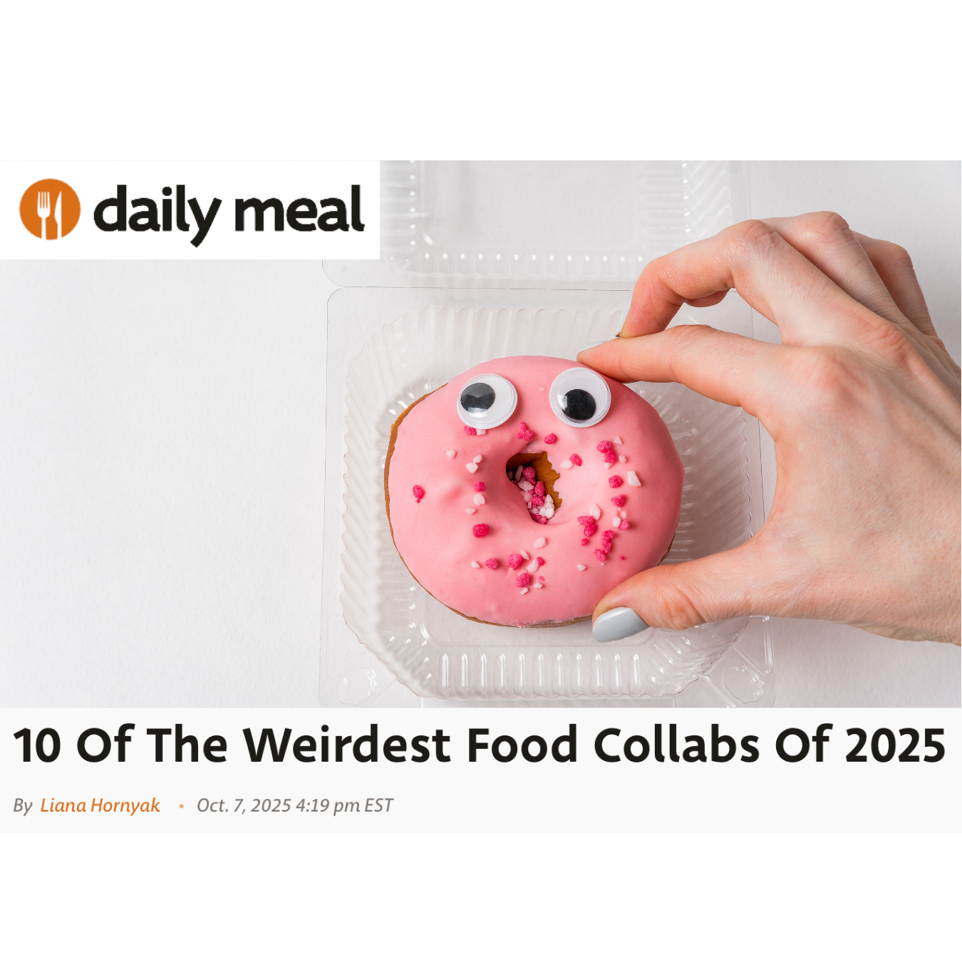 "10 Of The Weirdest Food Collabs Of 2025" editorial feature for the Daily Meal