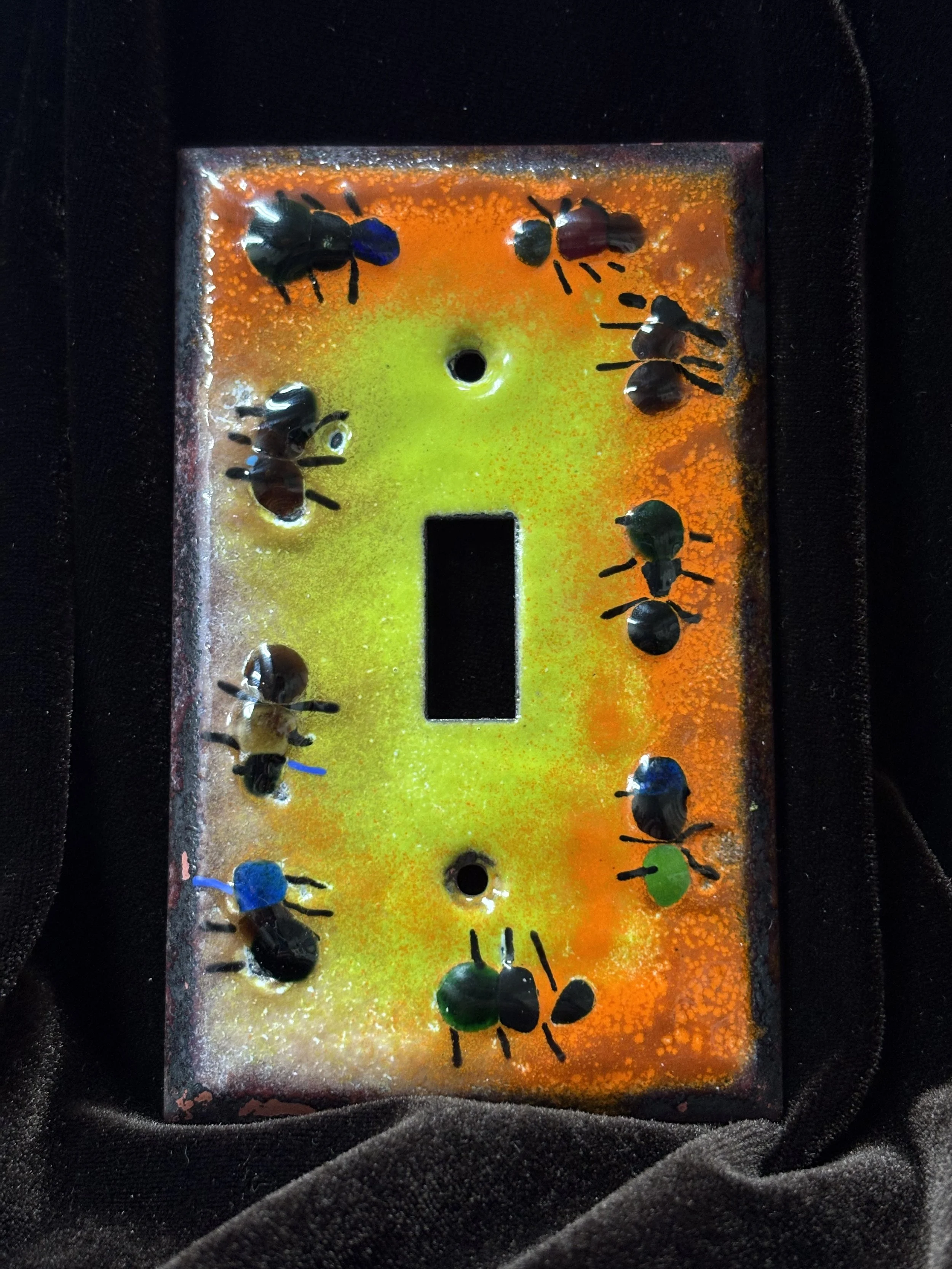 Bitter Green and Orange with Ants Switchplate