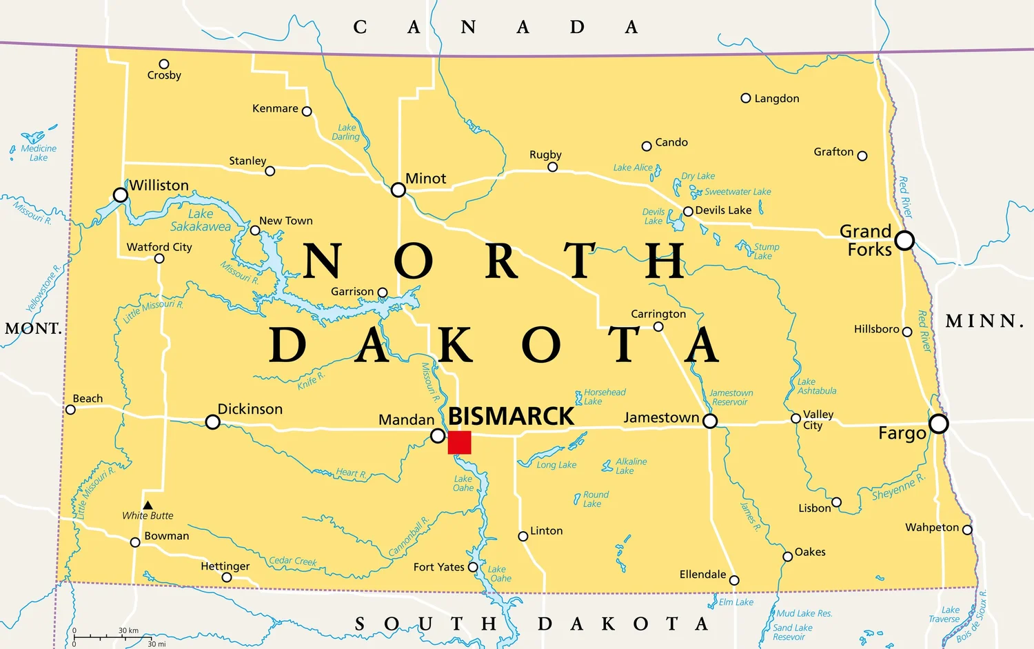 North Dakota Map