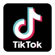 TikTok logo with black background and colorful musical note symbol