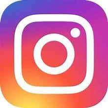Instagram logo with a multicolor gradient background.