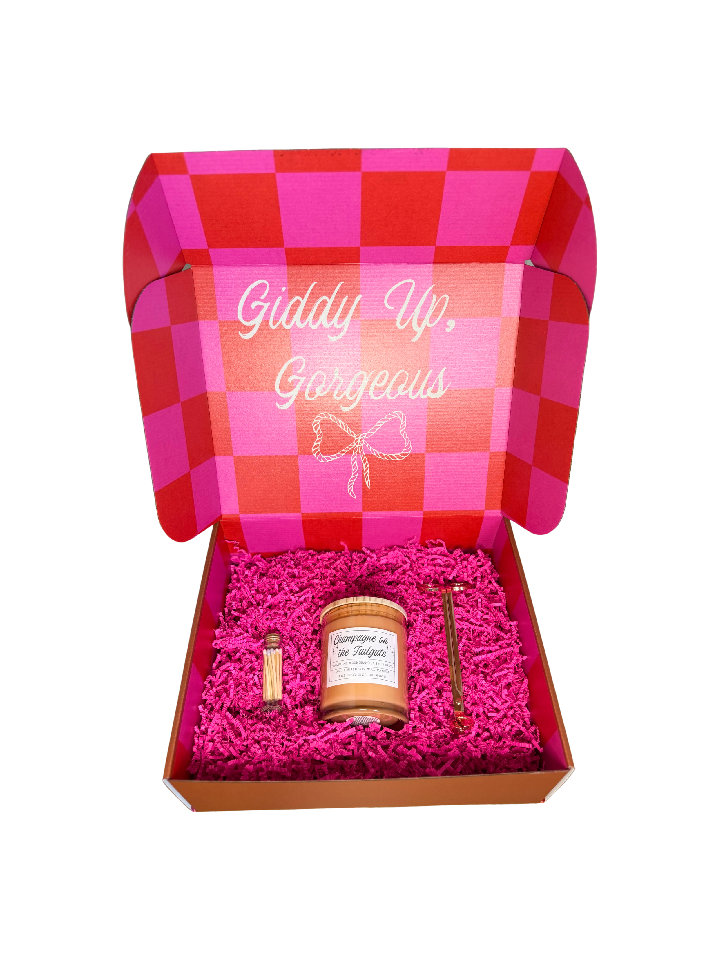 Heart On Fire Candle Gift Set - Champagne On The Tailgate