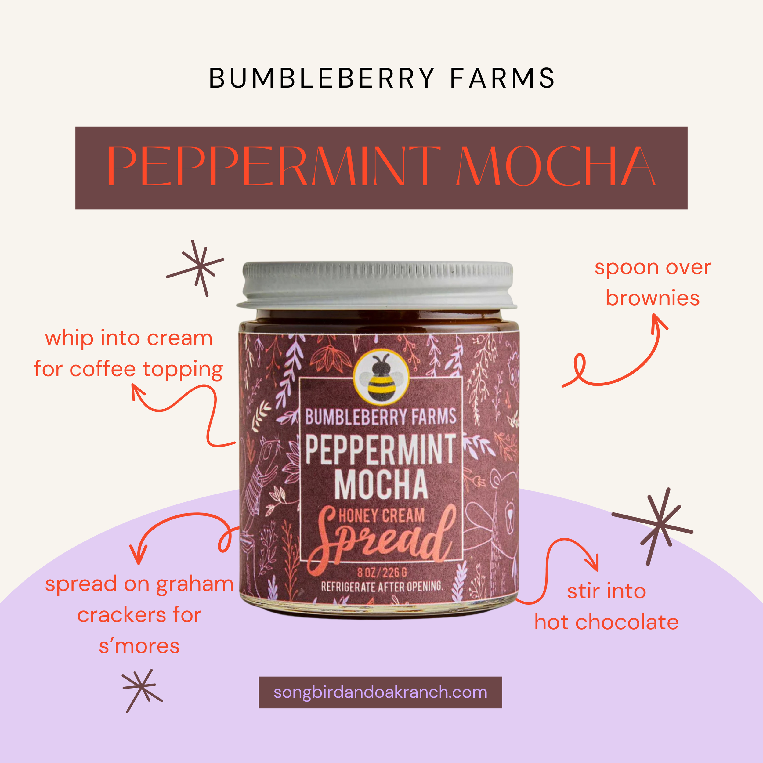 Bumbleberry Farms Peppermint Mocha Cream Spread