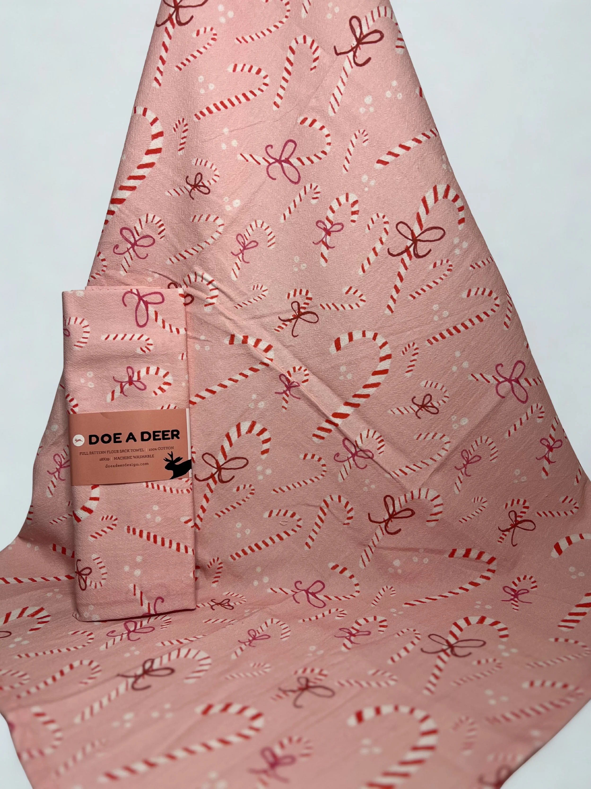 Doe A Deer: Candy Cane Flour Sack Towel