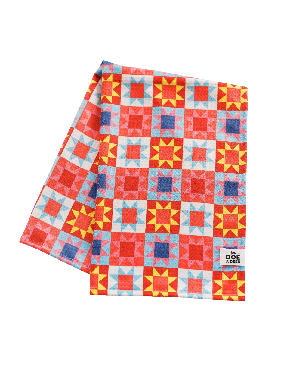 Doe A Deer: Sawtooth Star Waffle Towel