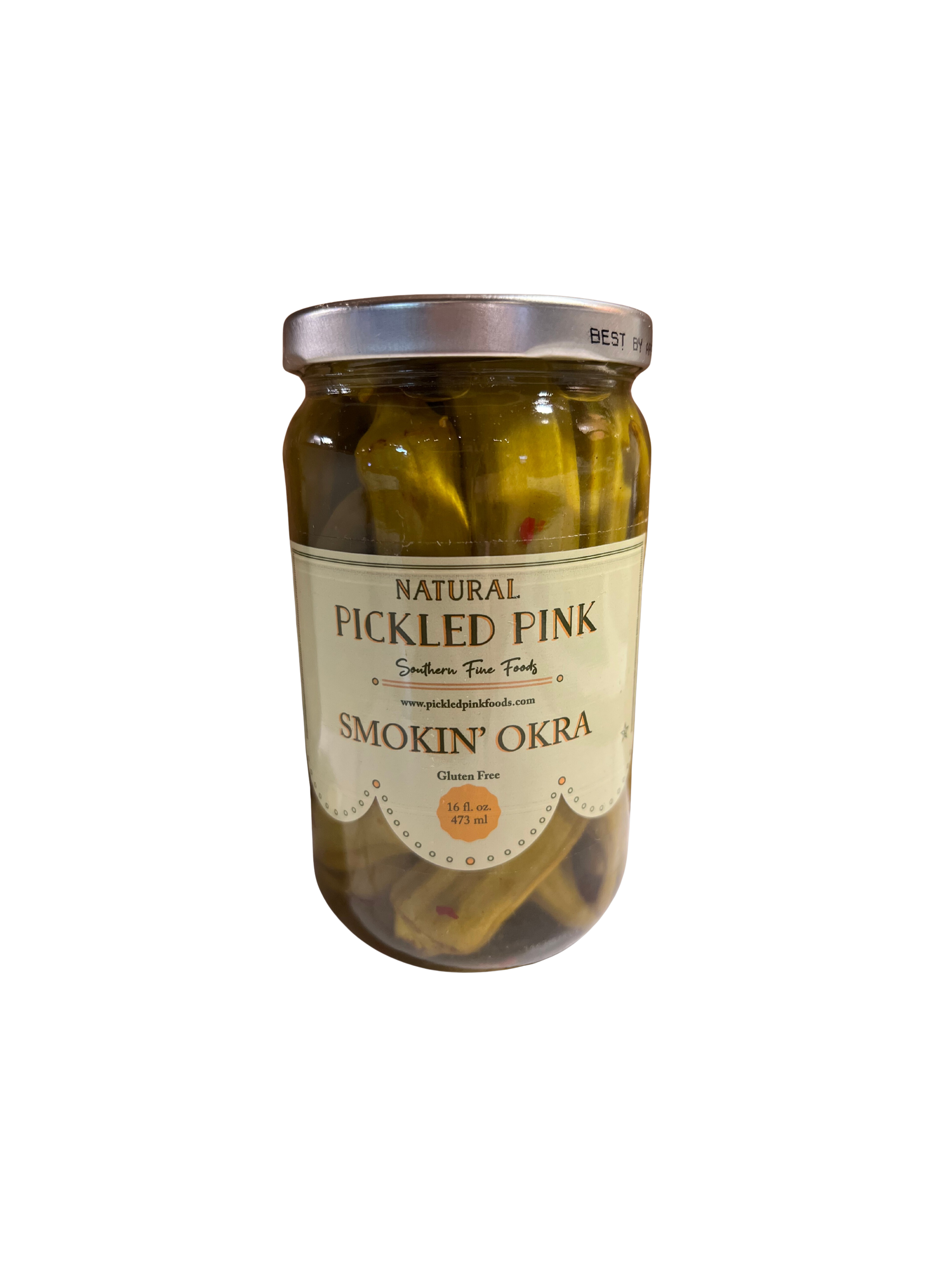 Pickled Pink Smoking Okra Pickles