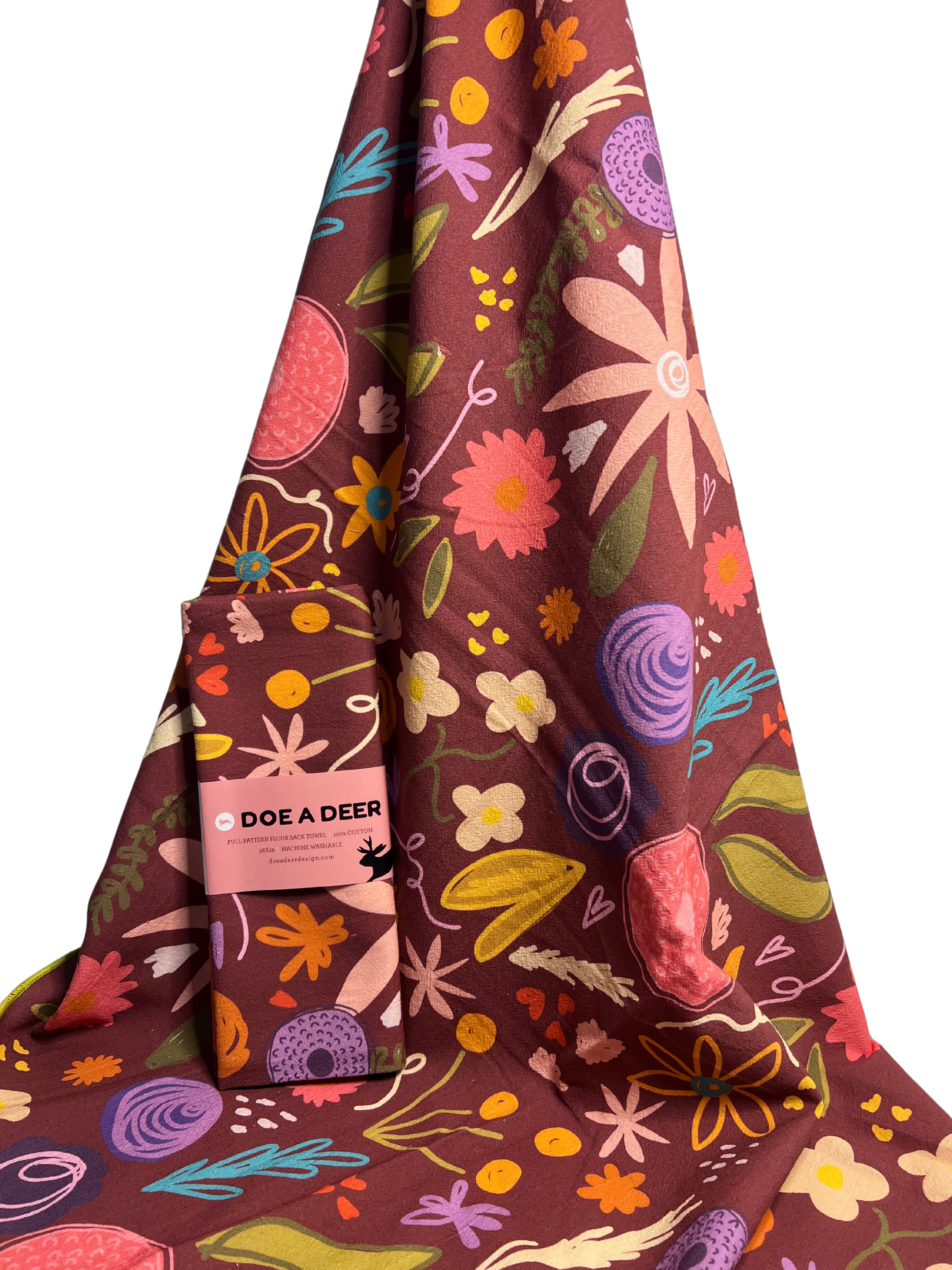 Doe A Deer: Fall Floral Flour Sack Towel