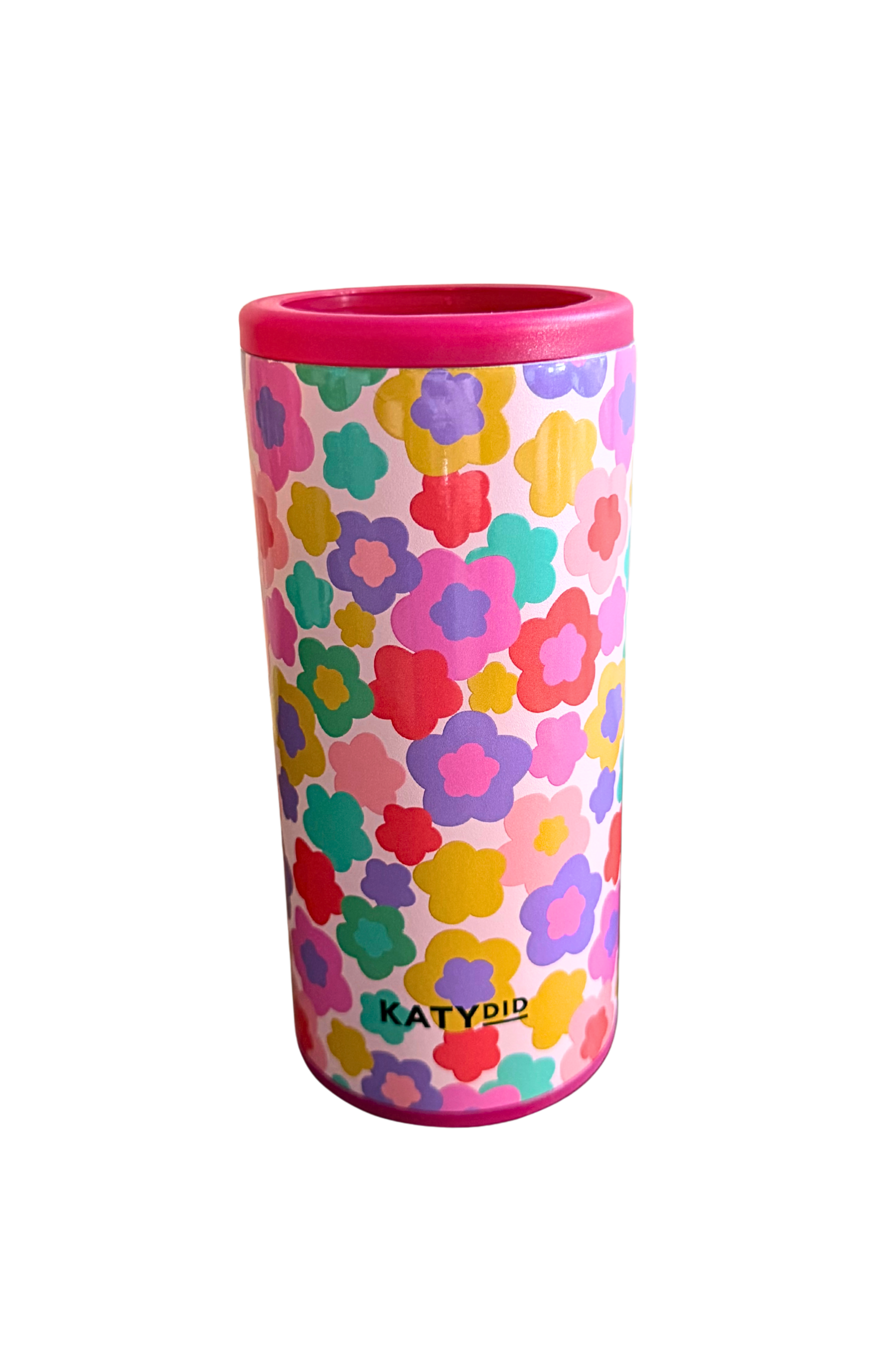 Groovy Flowers Slim Can Cooler