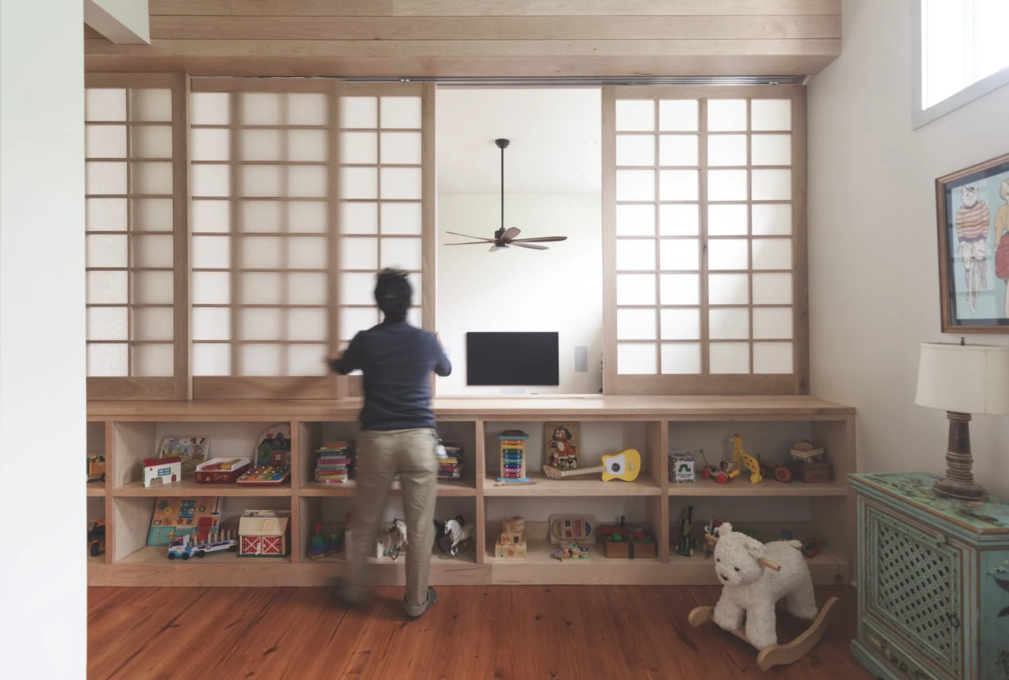 Custom folding screen for residential home
