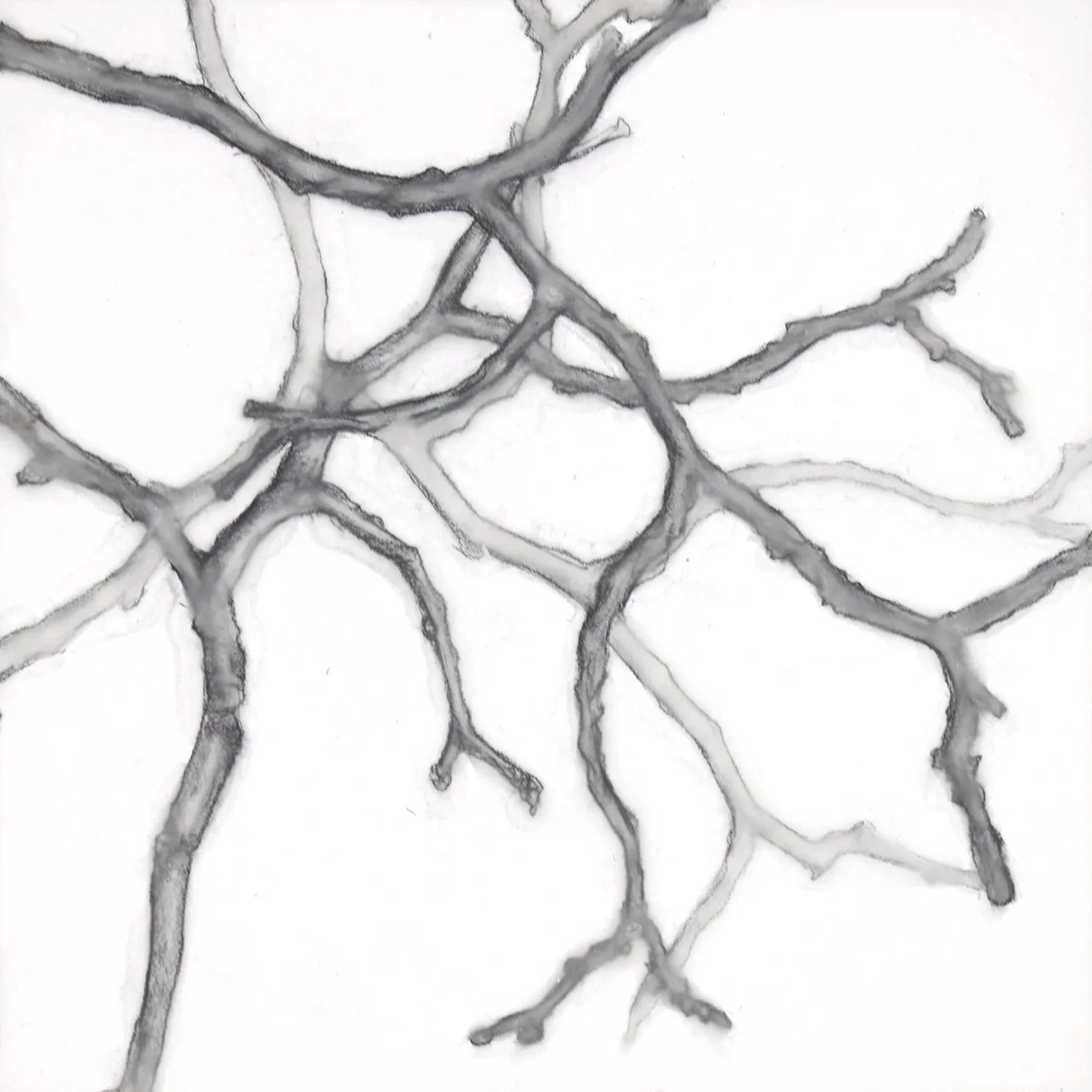 21,064 — 2021, Graphite, wax, and resin on board, 8 x 8 inches