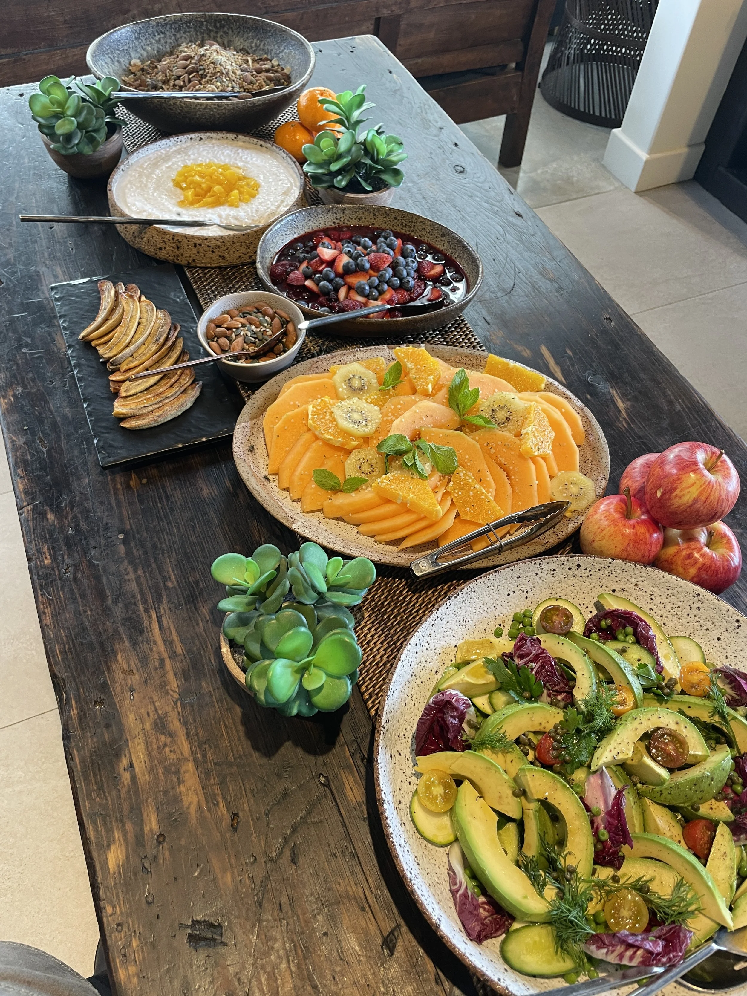 Buffet breakfast on retreat healthy